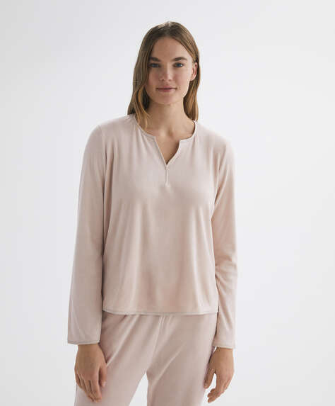 Velour fleece sweatshirt - PYJAMA SETS - SLEEP | OYSHO United Kingdom