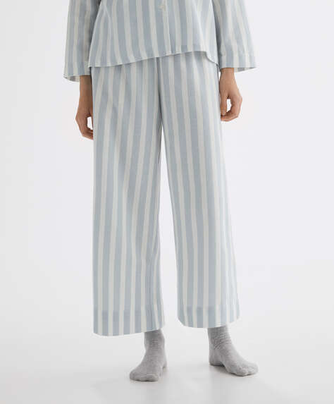 Pantalón culotte 100% algodón rayas                                                                                           