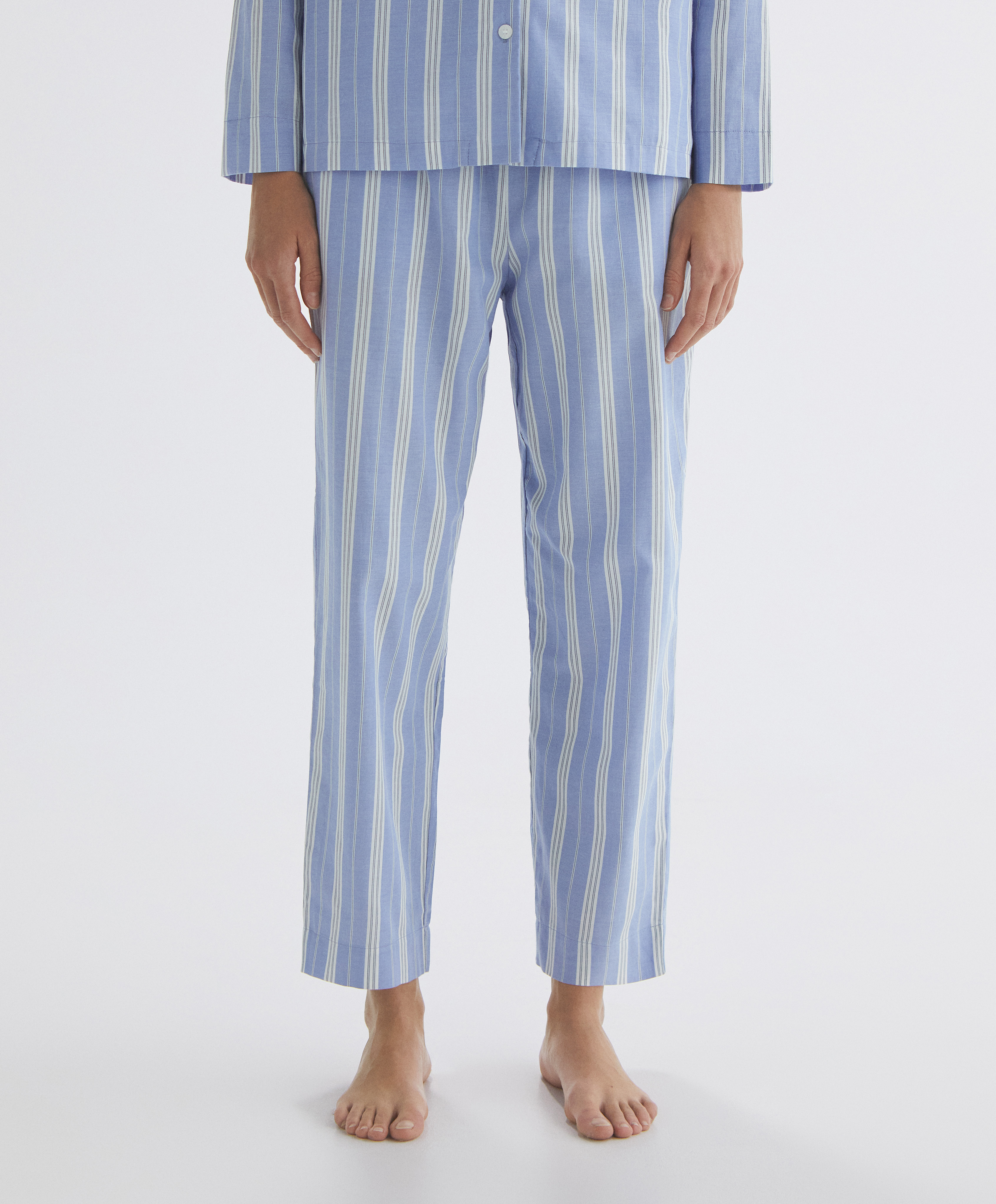 Pantaloni lunghi 100% cotone - Pigiami stile camicia | OYSHO Italia