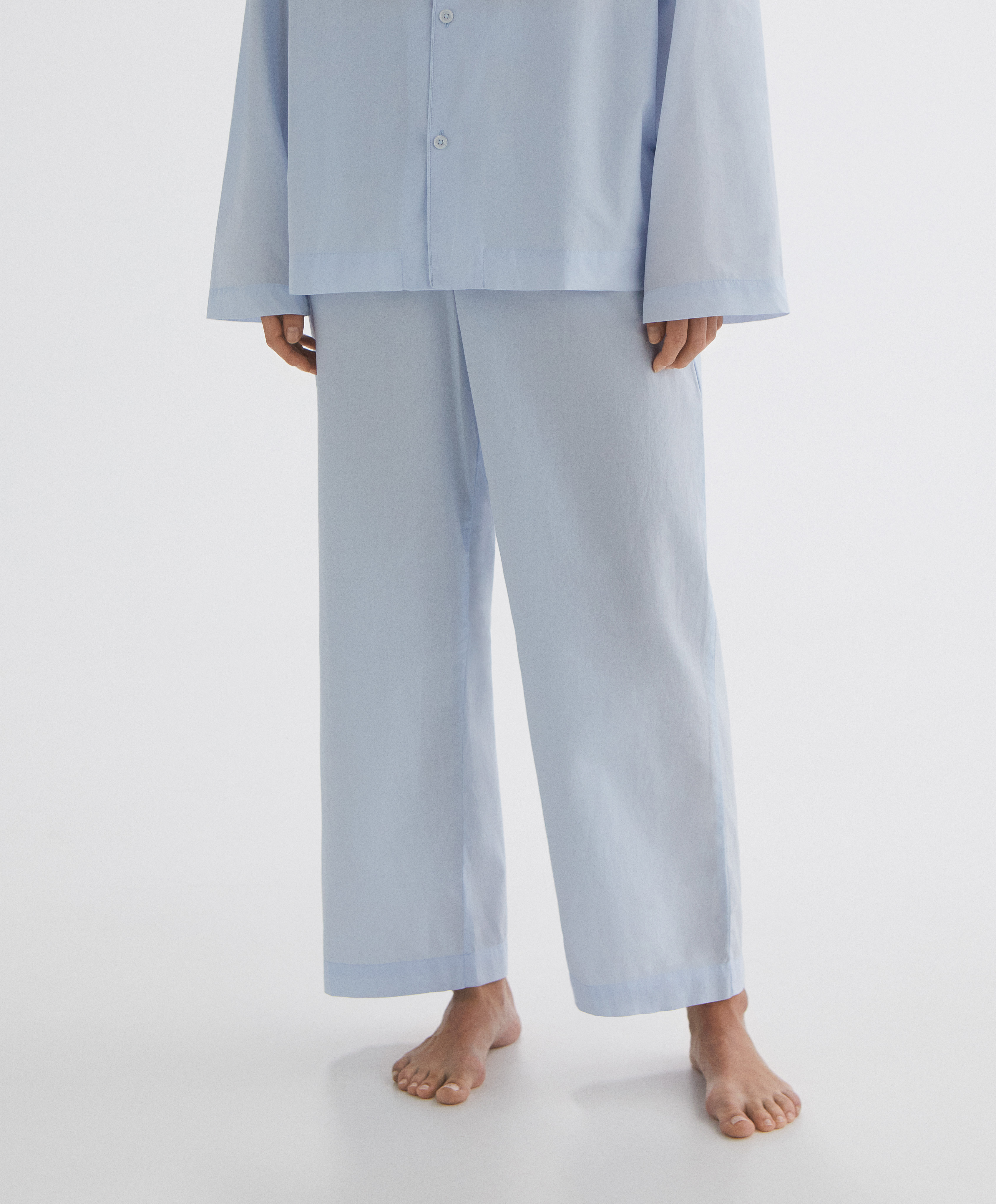100% cotton poplin trousers - | OYSHO 