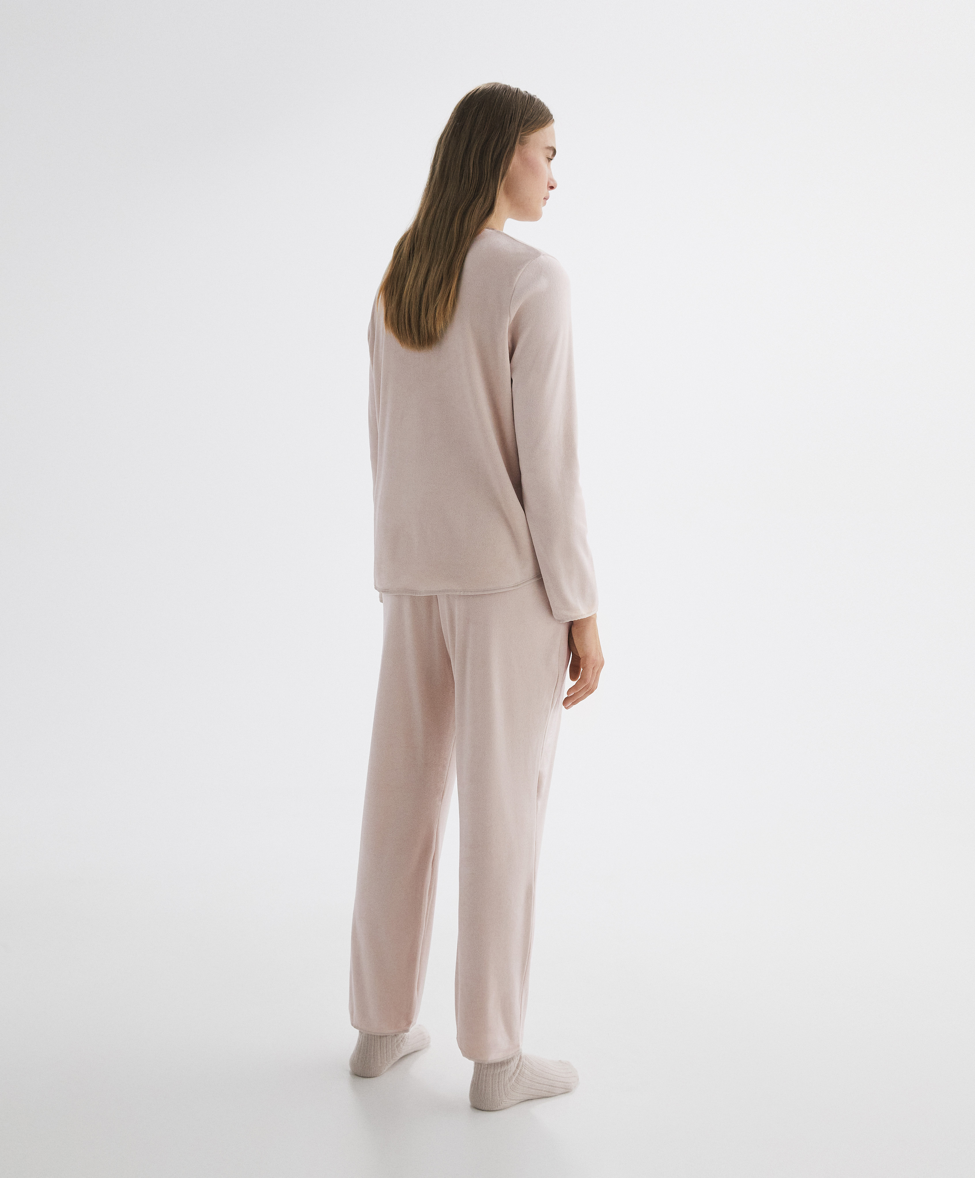 Pantalón largo velour polar - Pijamas - Dormir | Oysho AD