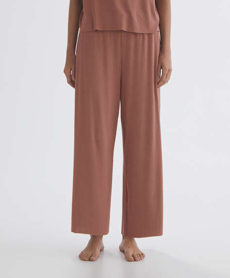 Relax rib culotte trousers