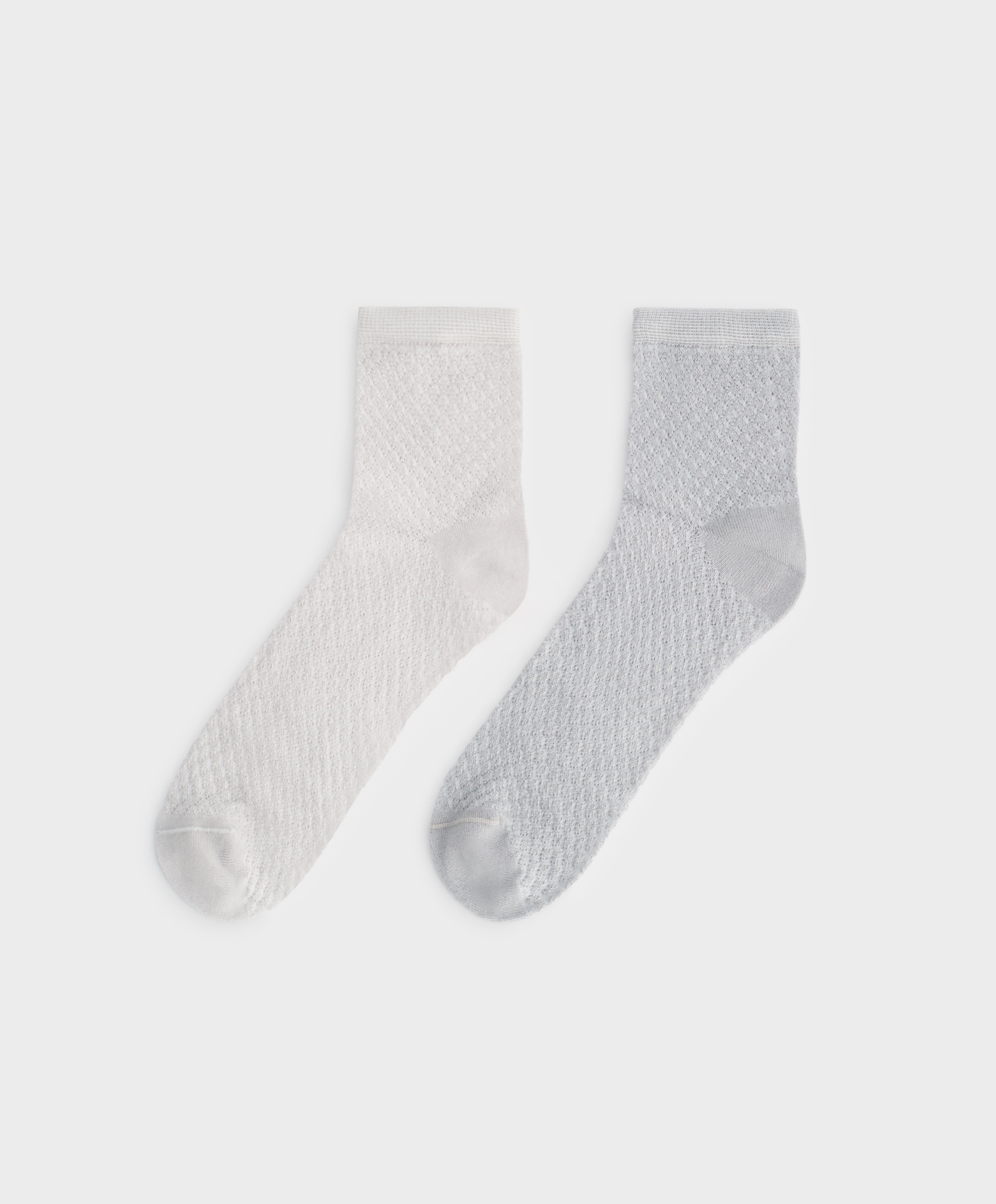 2 paar quarter sokken van modal met perforatiedetails