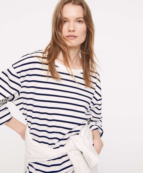 100% cotton stripe oversize T-shirt
