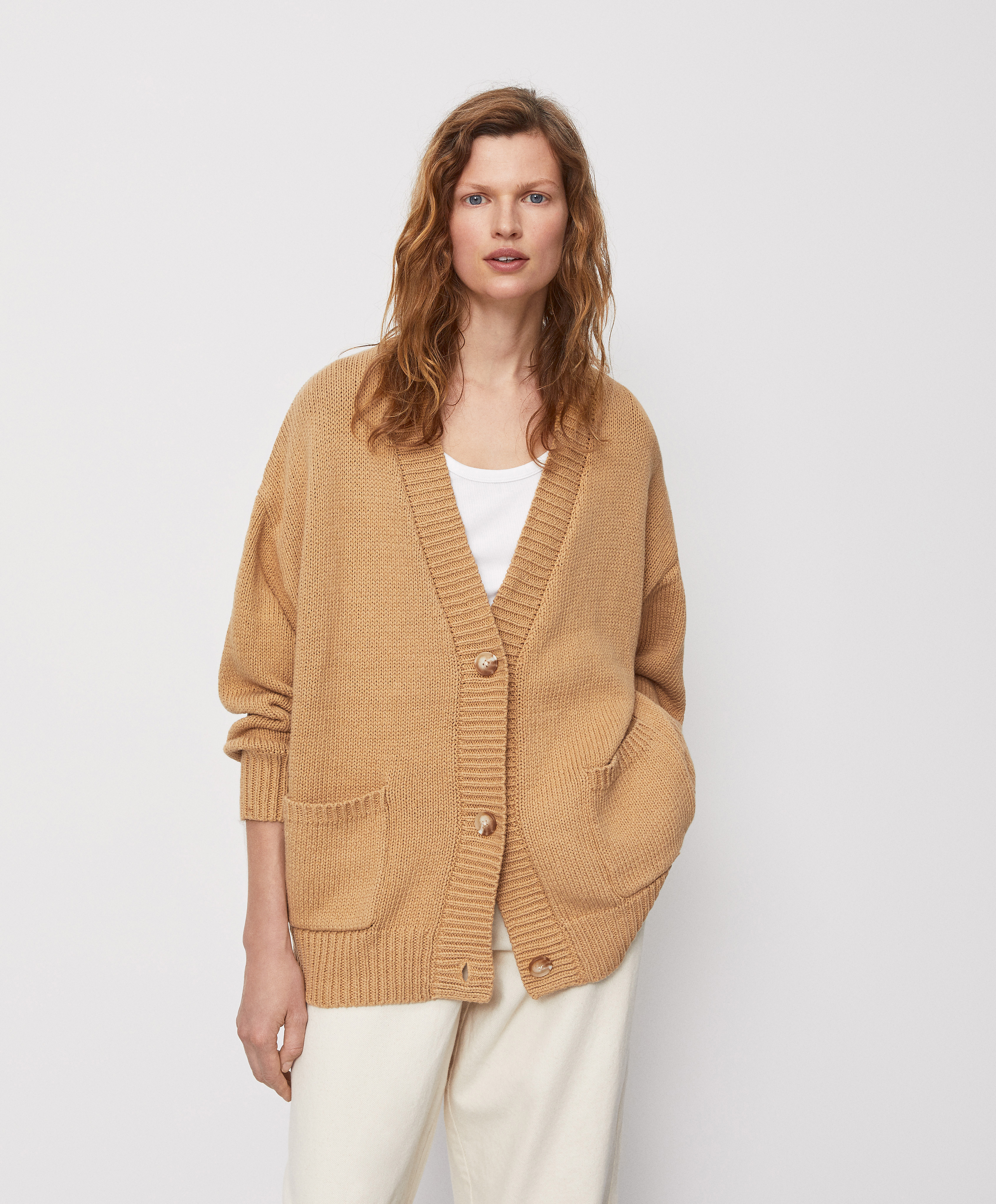 Oversize 100% cotton knit jacket