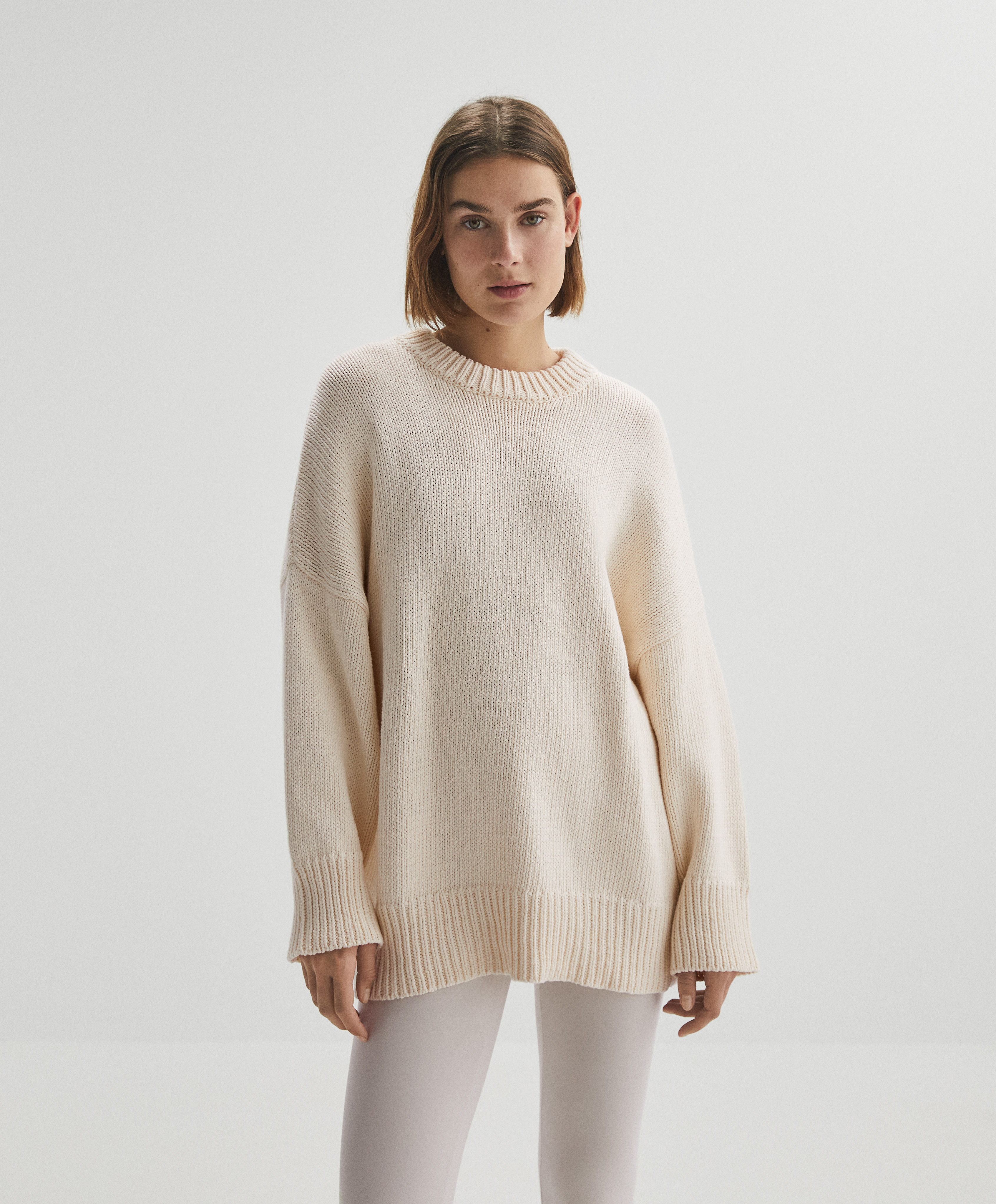 Oversize 100% cotton knit jumper