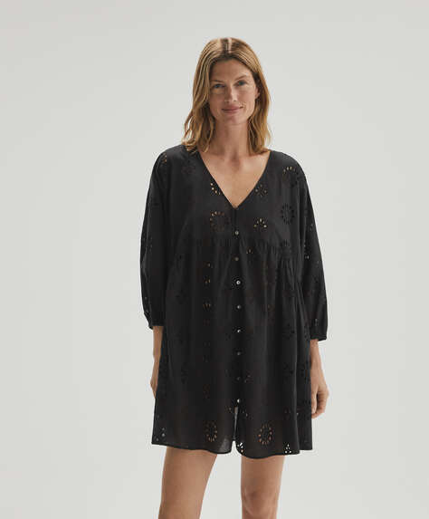 Embroidered 100% cotton short tunic
