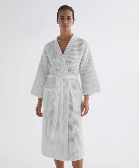 100% cotton waffle dressing gown
