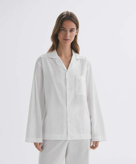 100% cotton poplin long-sleeved shirt