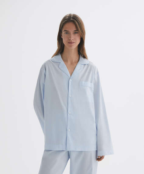 100% cotton poplin long-sleeved shirt