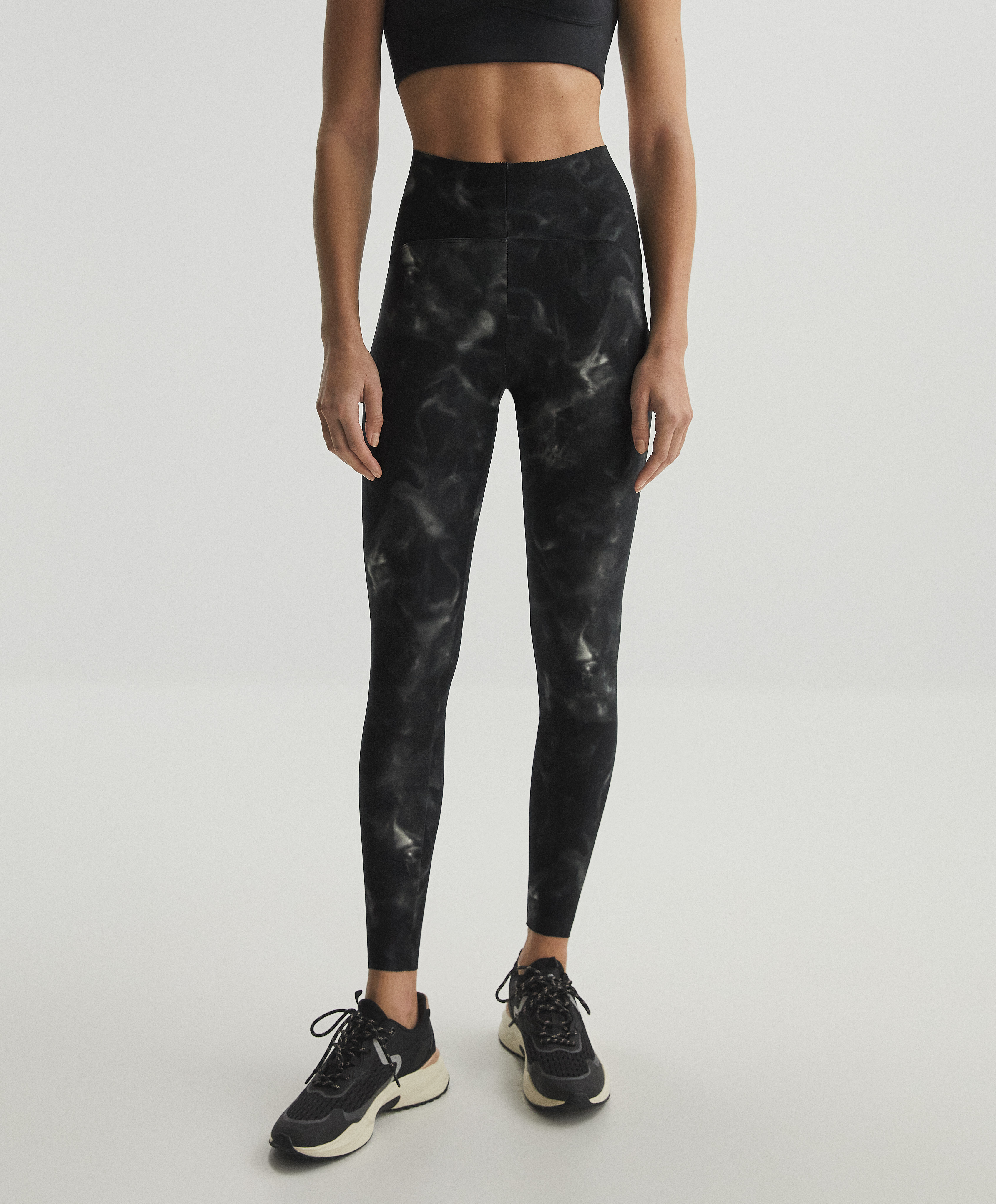 Print compressive ankle-length leggings 