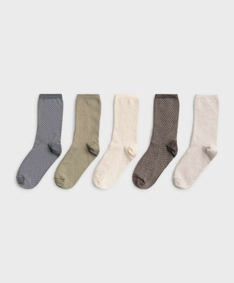 5 pares de calcetines medium algodón fantasía                                                                                 