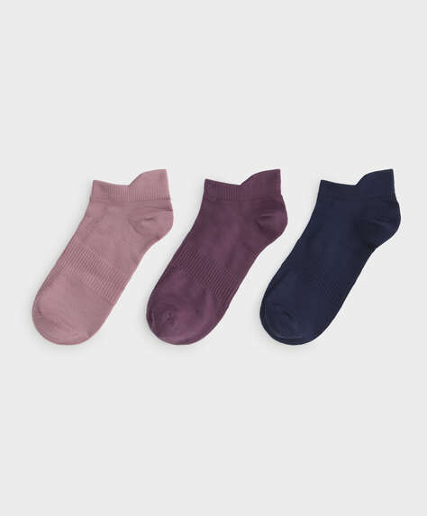 3 pairs of cotton sports ankle socks