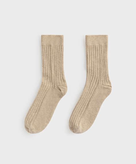 Medium ribbed cotton socks
