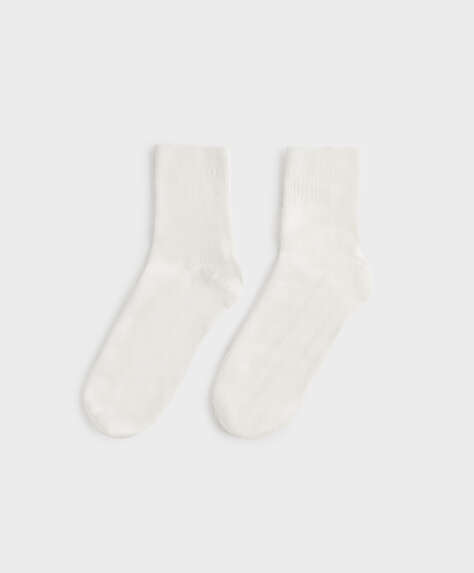 Ribbed cotton quarter socks