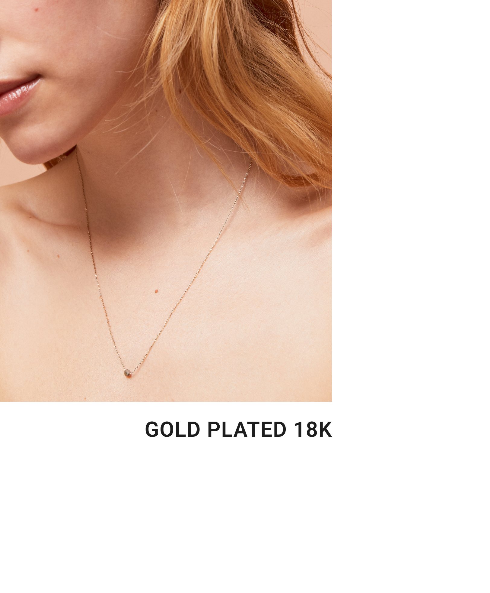 Vergoldete Halskette (18 kt) mit Schmuckstein