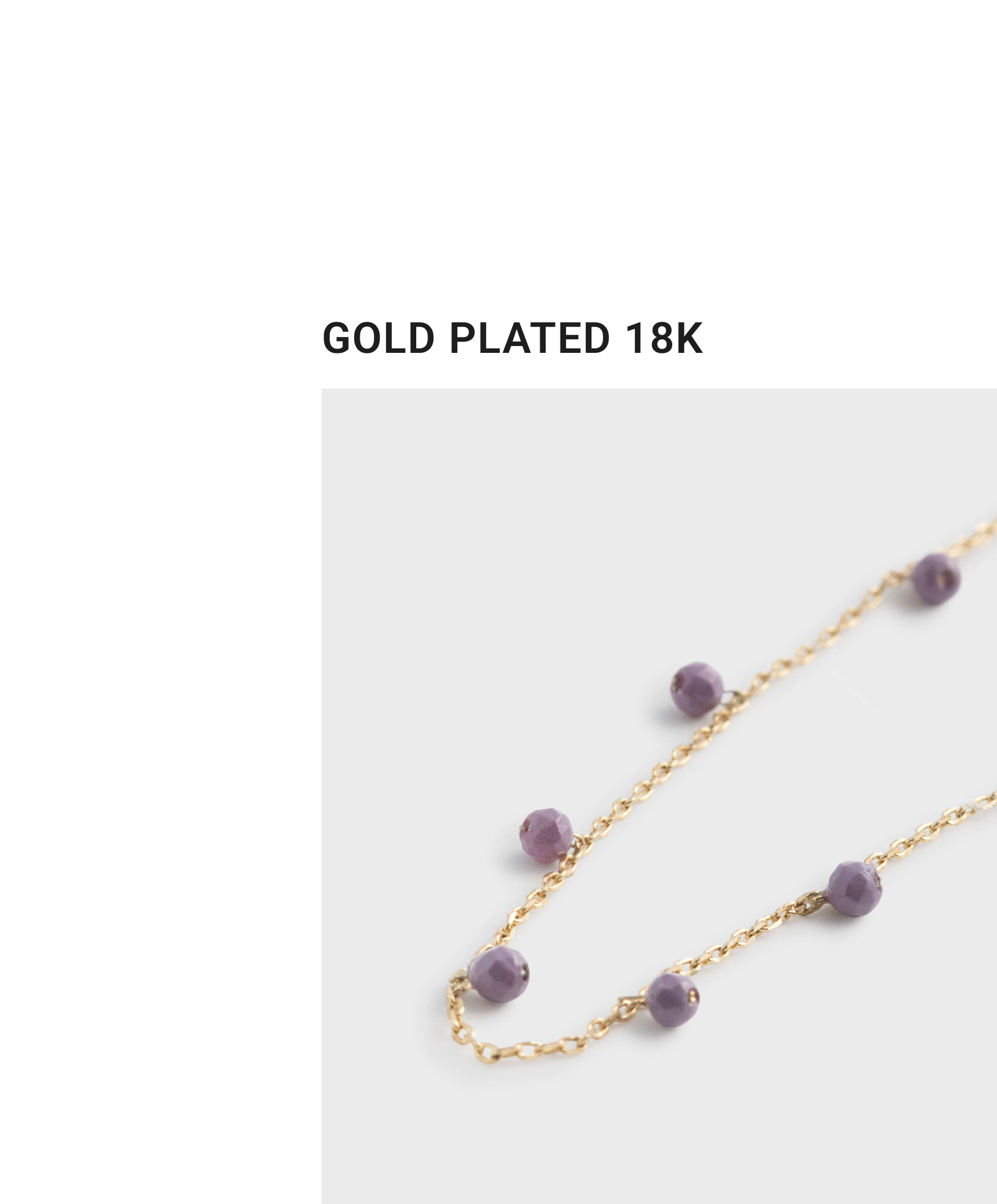 Beaded 18k gold plated necklace