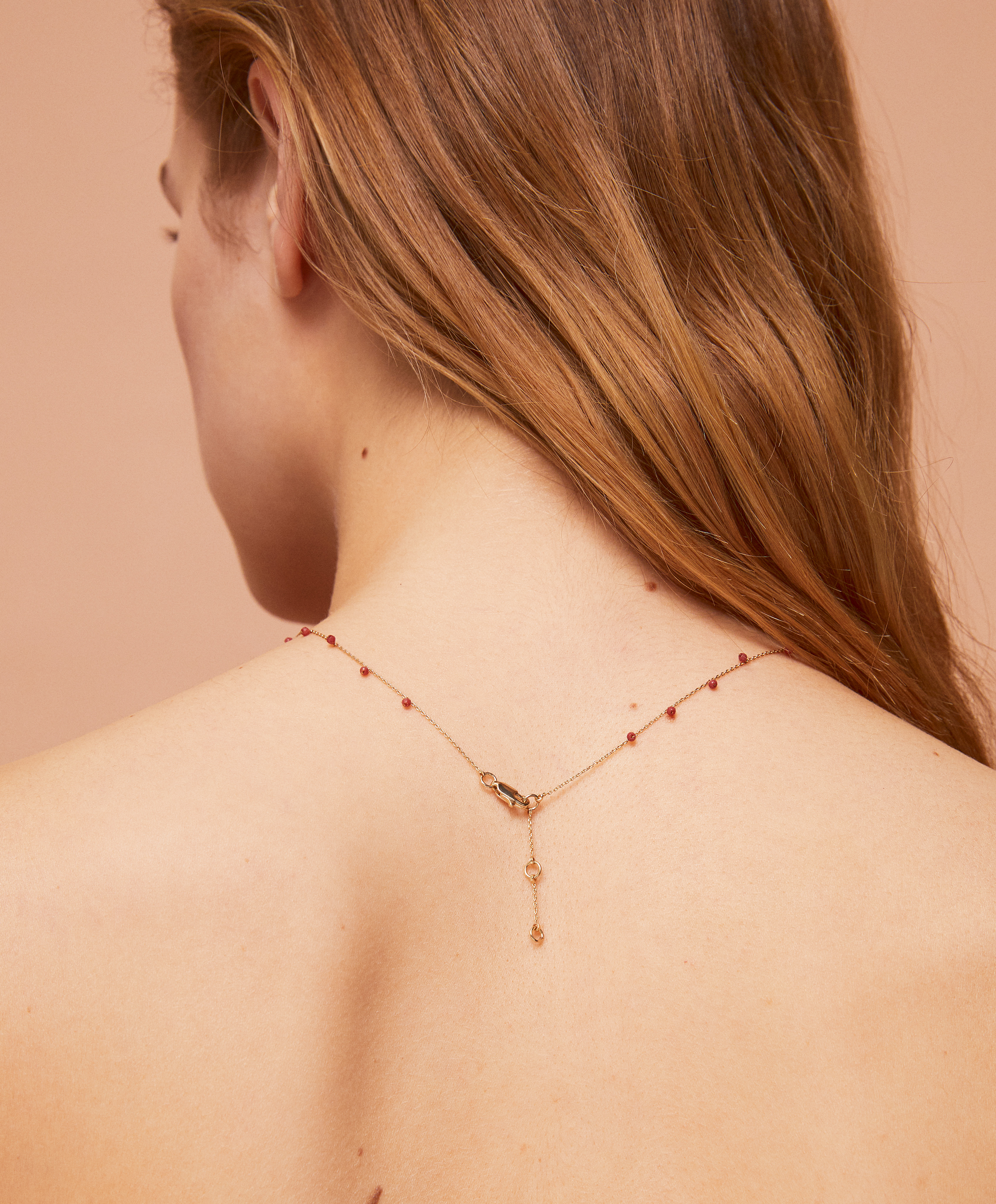 Beaded 18k gold plated necklace 