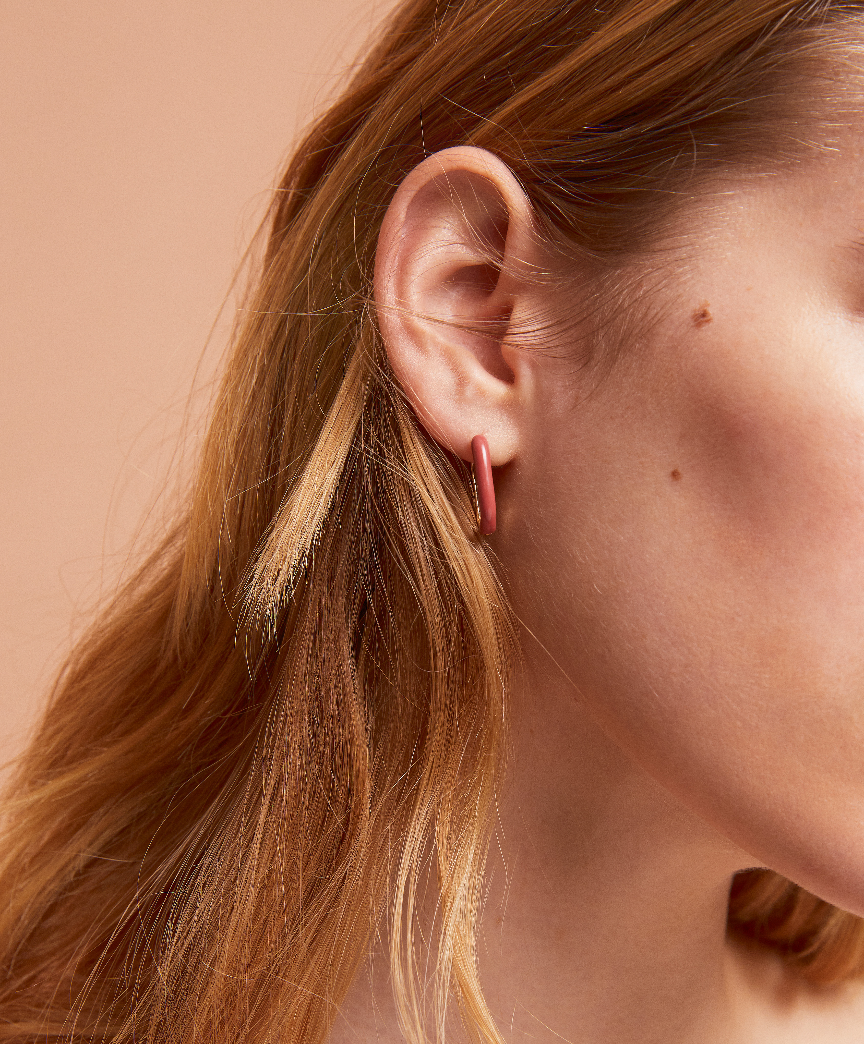 18k gold-plated enamel hoop earrings