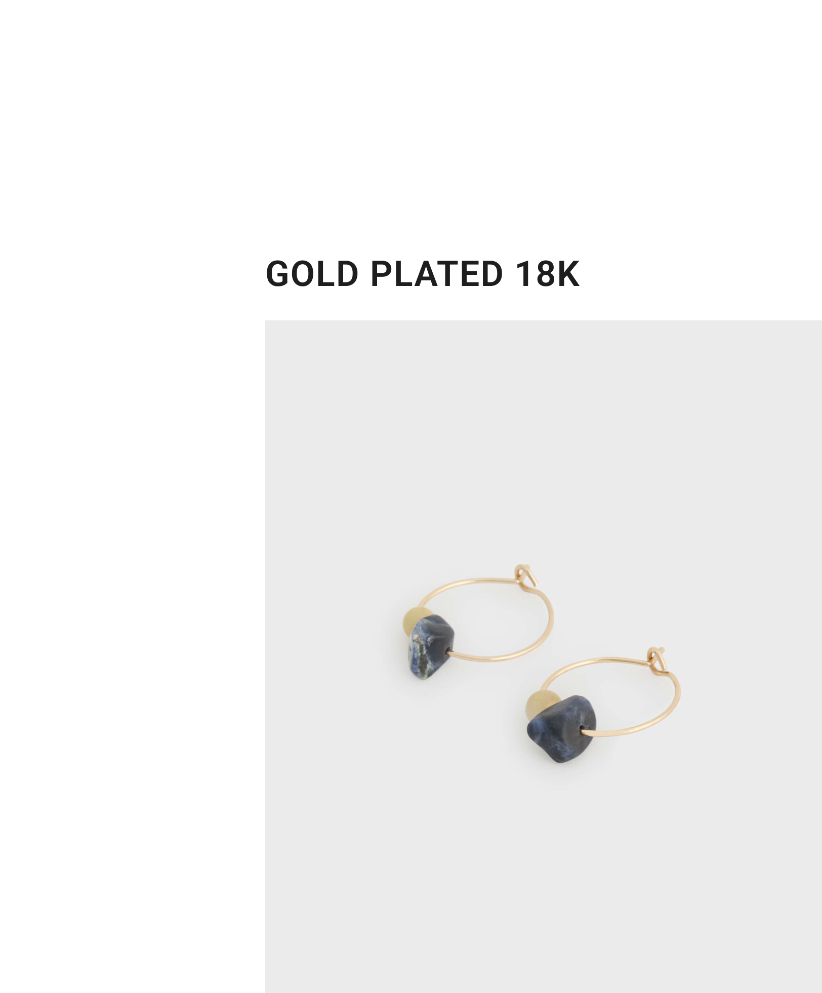 18k gold-plated and stone hoop earrings