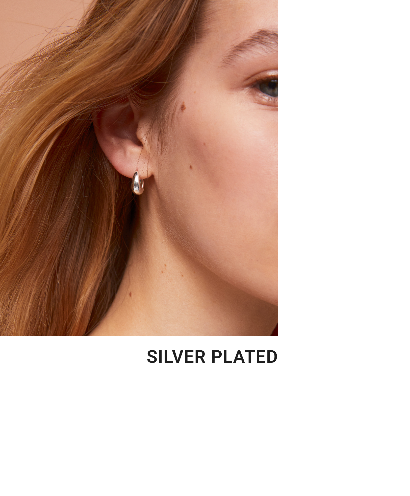Silver-plated irregular hoop earrings