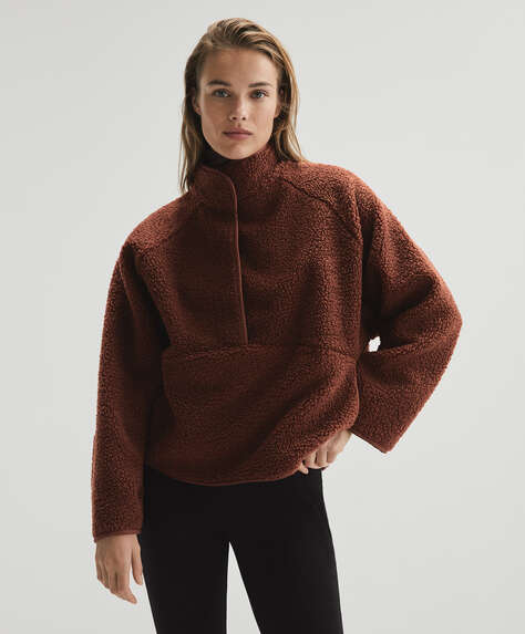 Faux-shearling sweatshirt