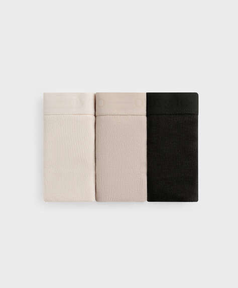 3 rib cotton classic briefs with logo elastic