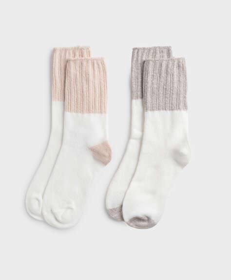 2 ζευγάρια χοντρές κάλτσες μεσαίου μήκους