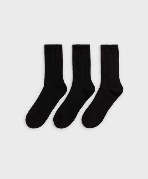 3 çift pamuklu orta boy spor çorap