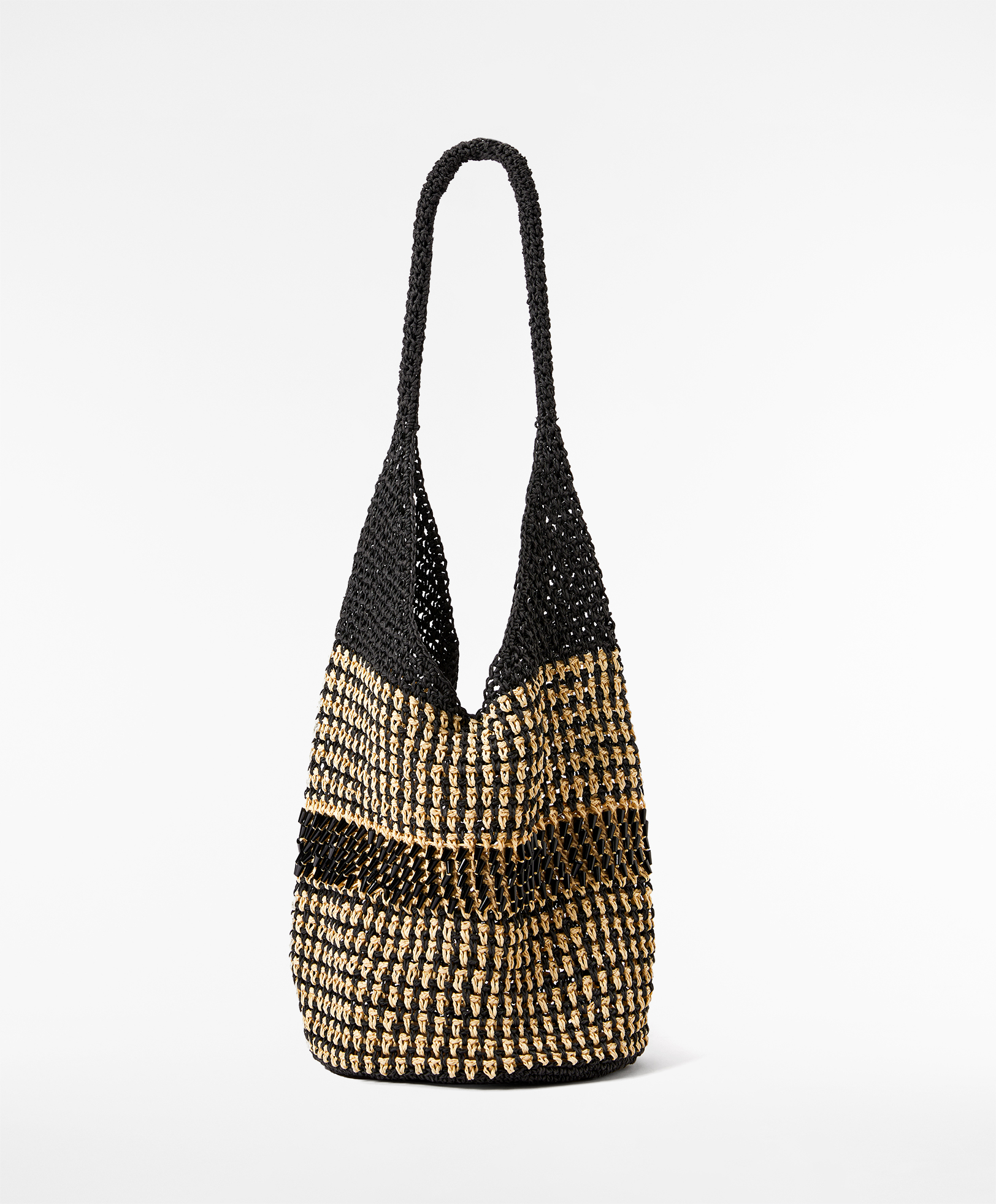 Stripe pattern woven bag