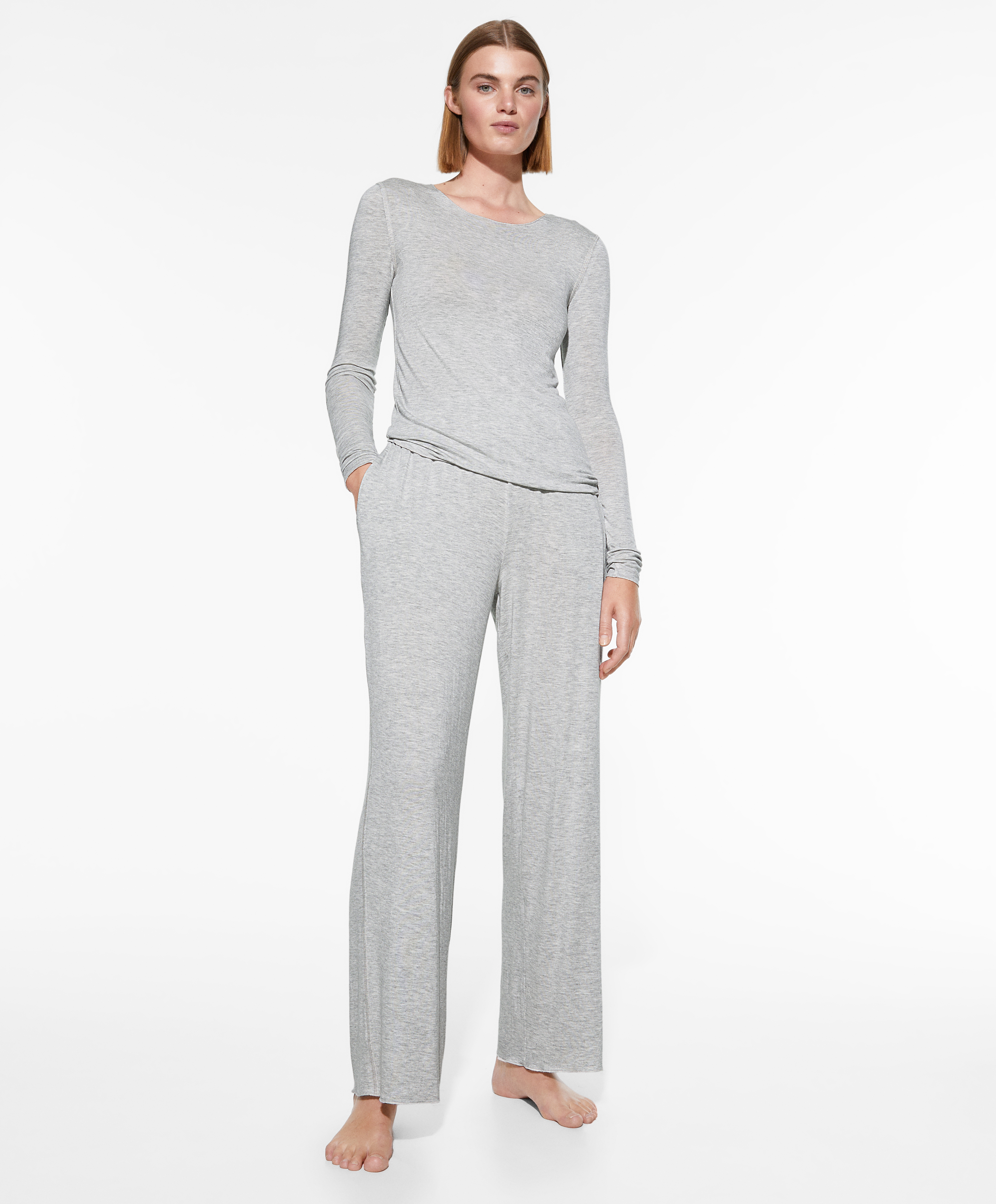 Grey long pyjama set OYSHO Mont n gro