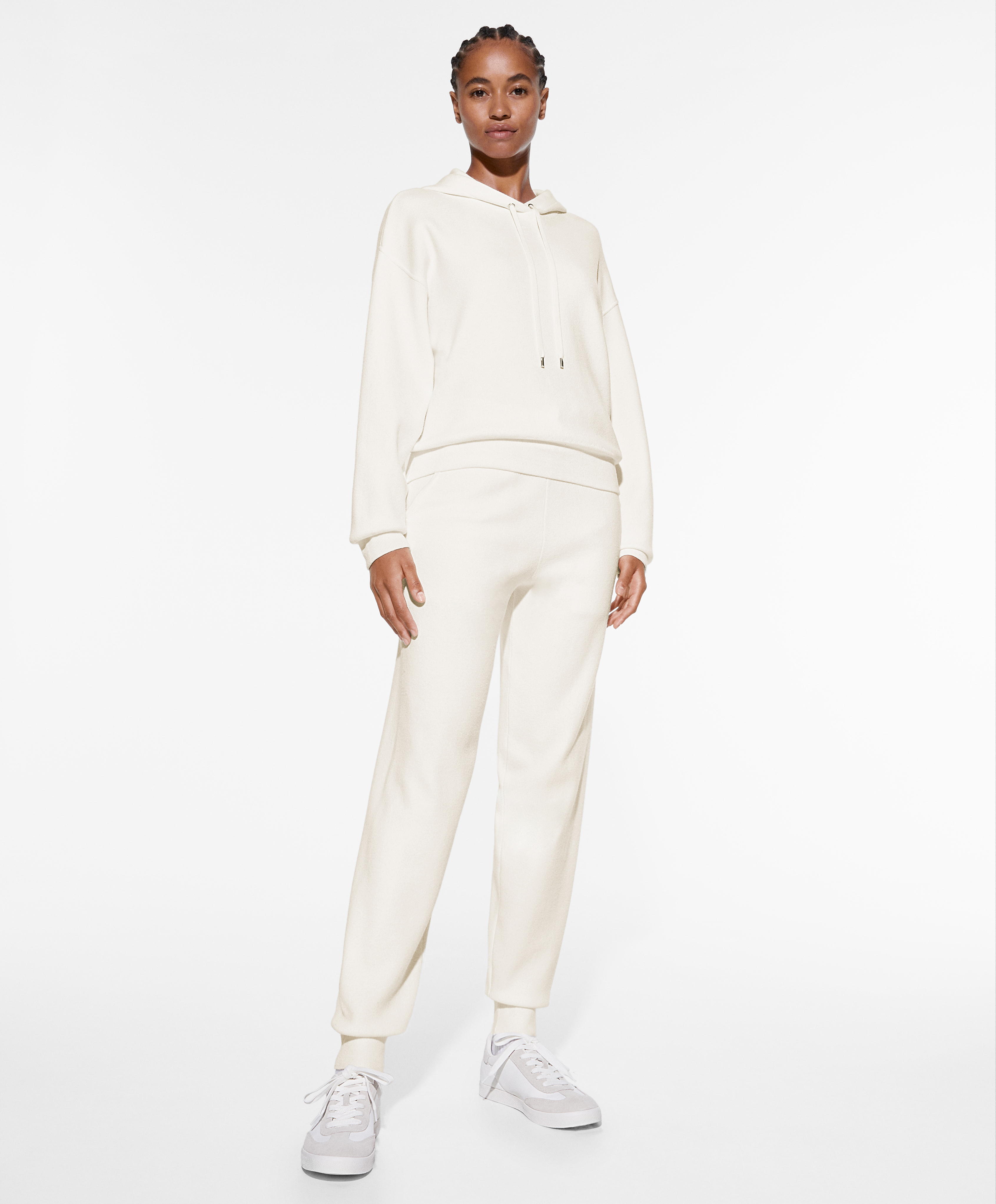 White shop knit joggers