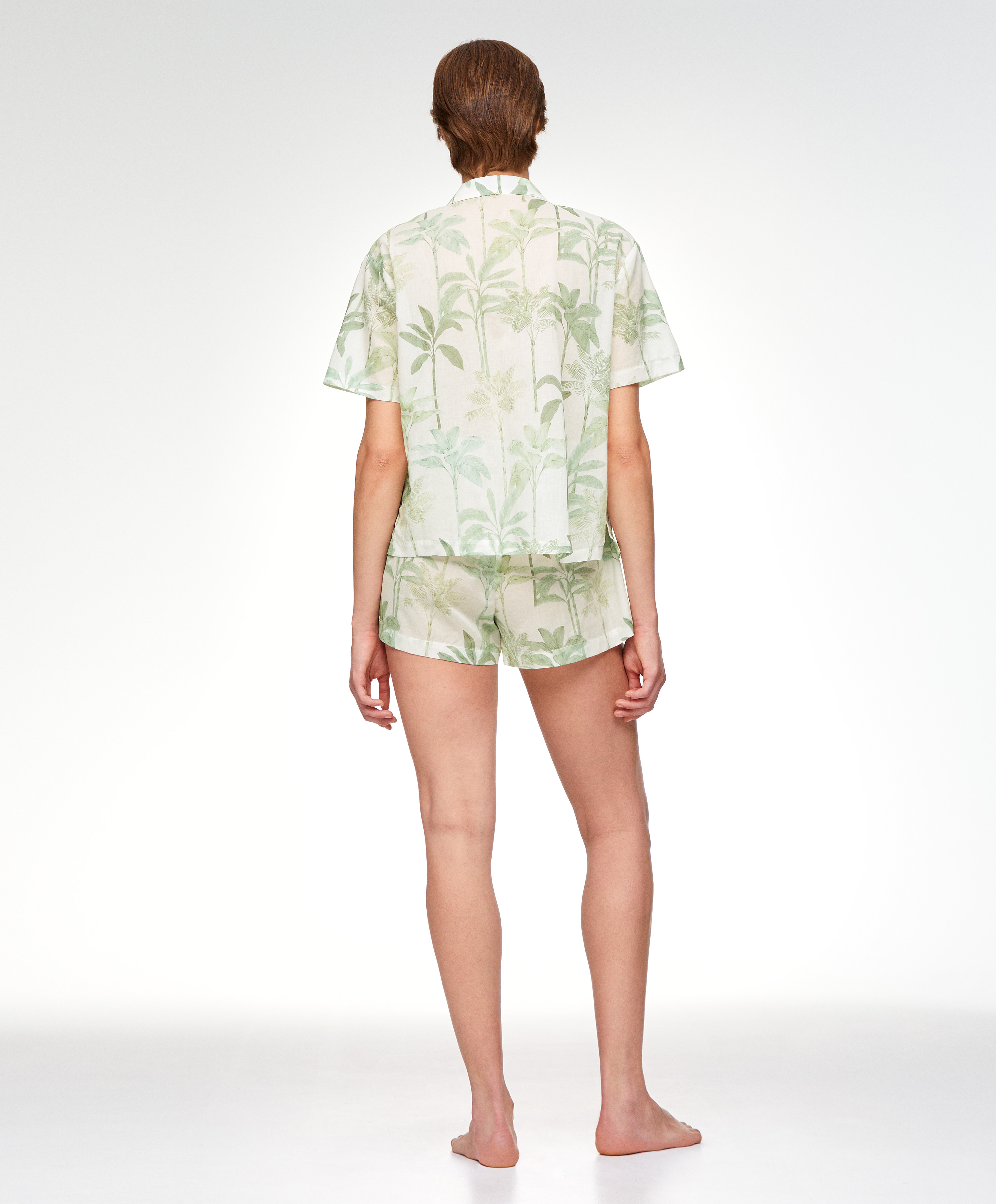 Conjunto pijama corto algodón tropical