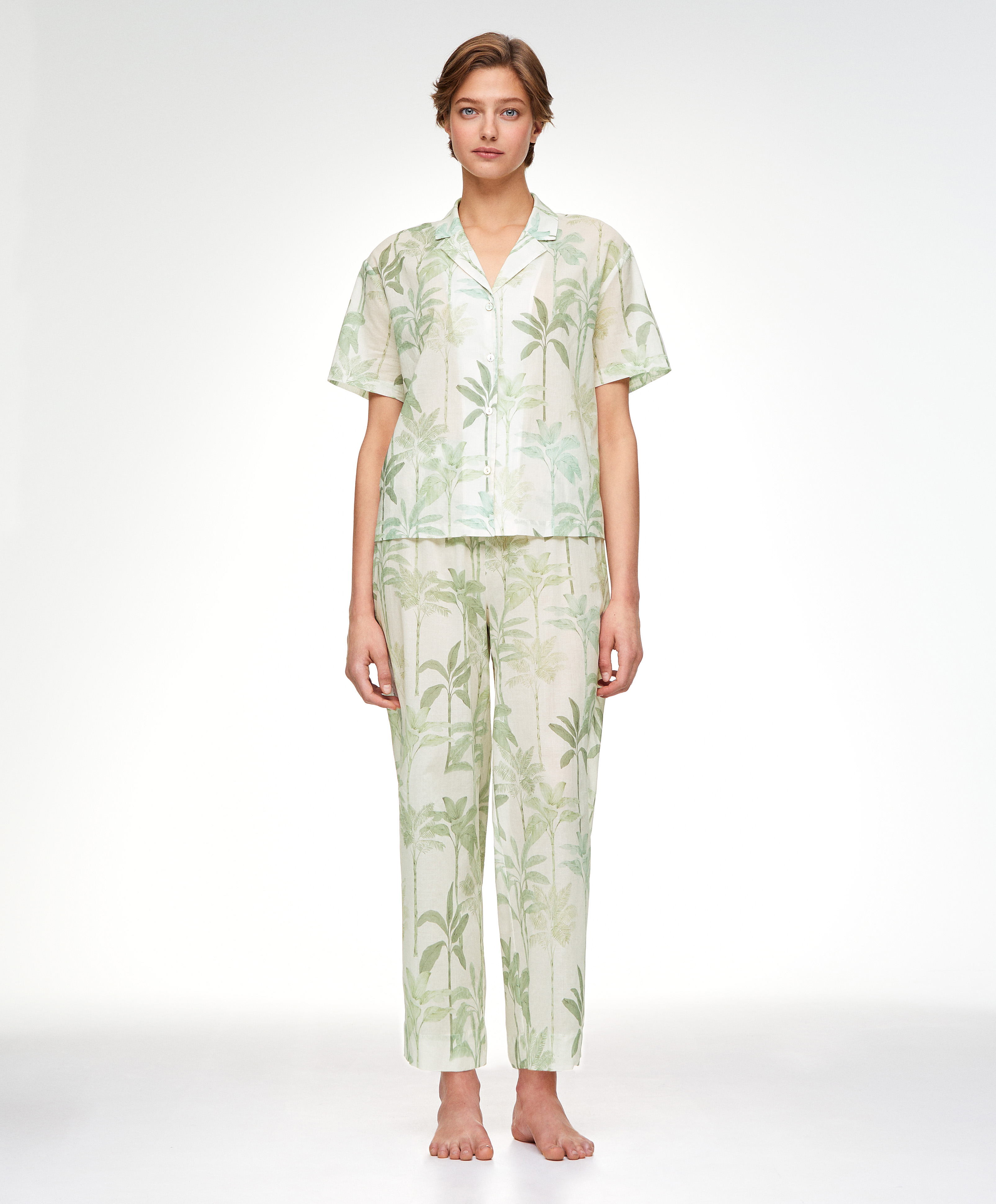 Conjunto pijama largo algod n tropical OYSHO Rep blica Dominicana