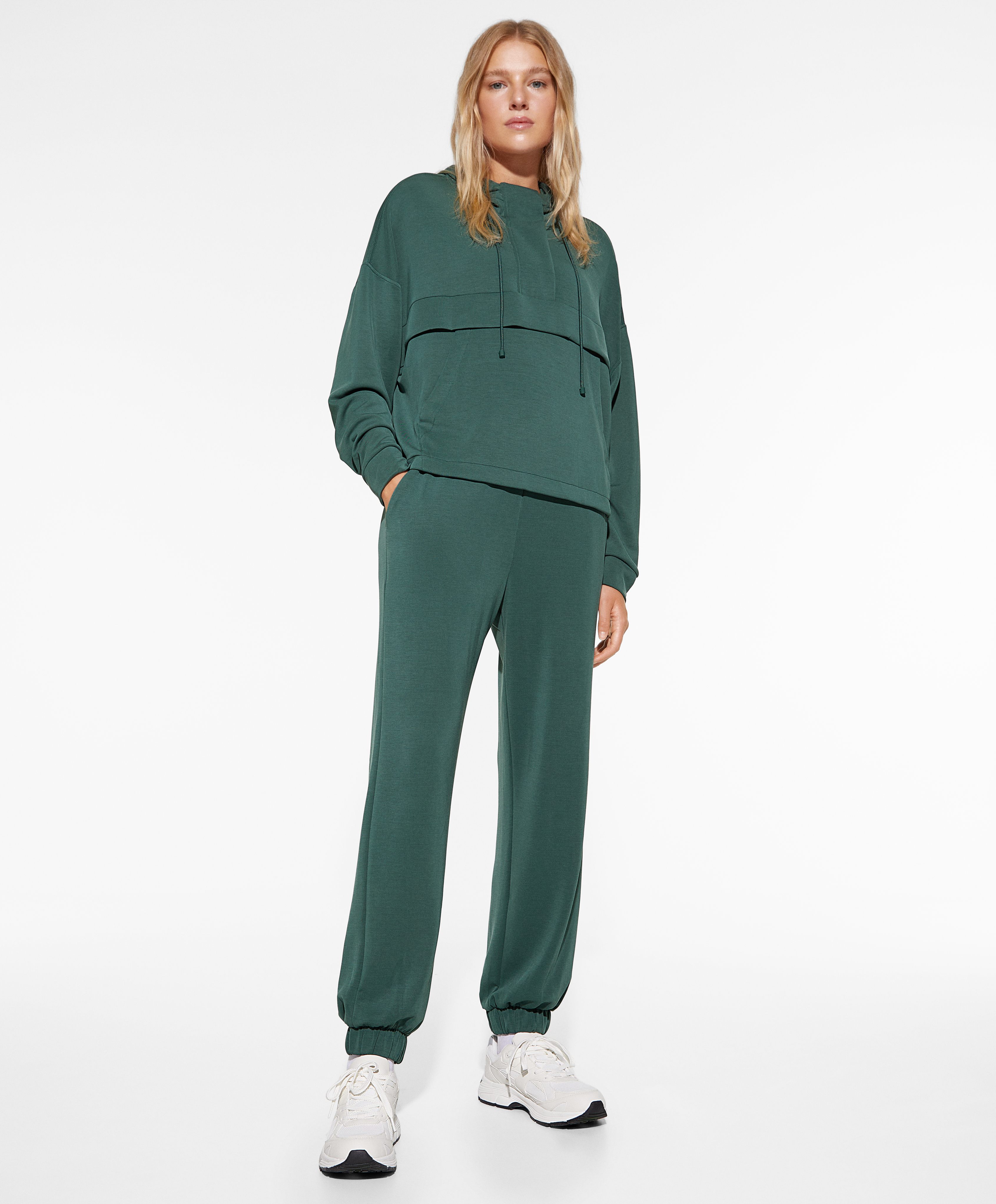 Green jogger tracksuit with modal