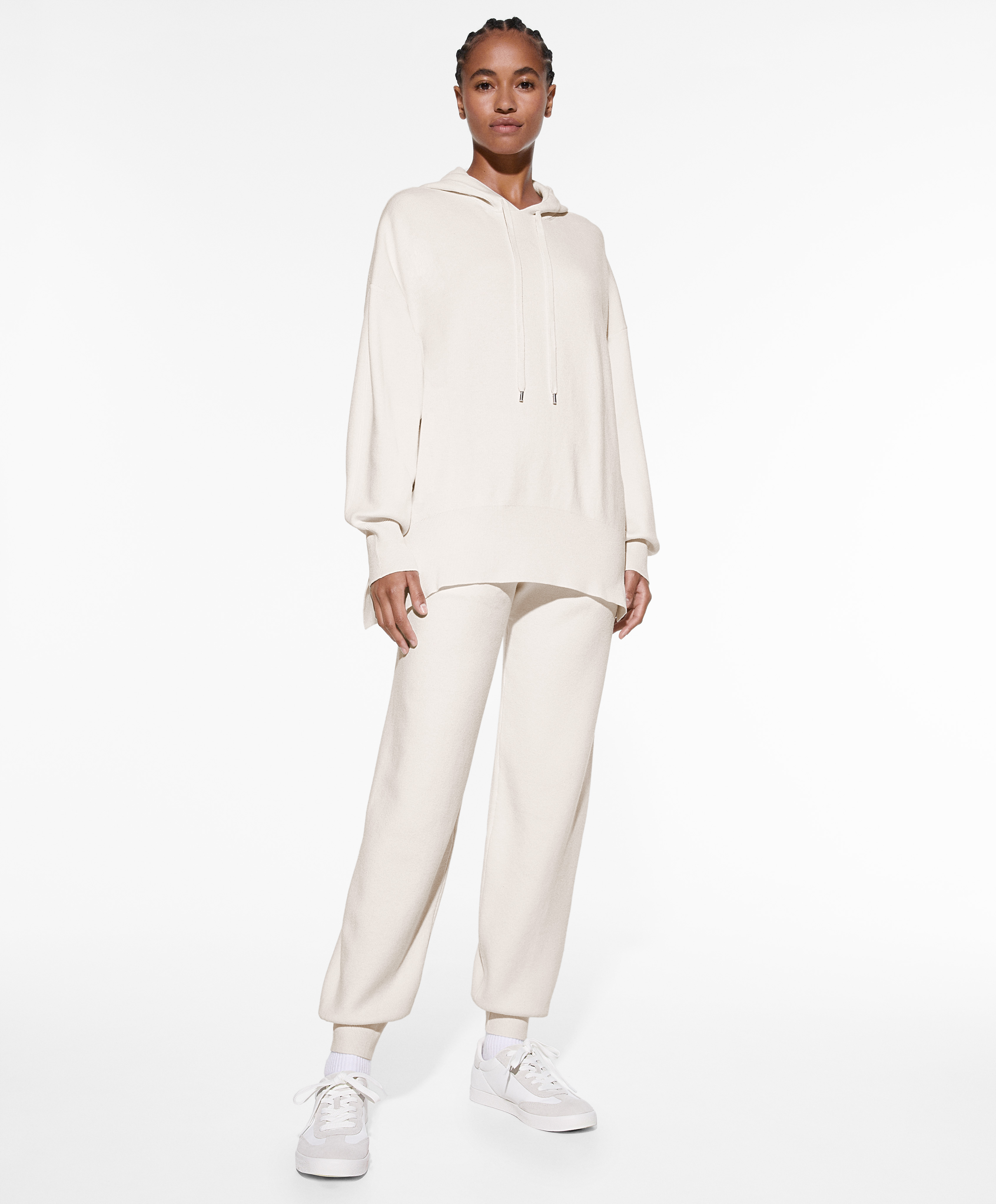 White hot sale knit joggers