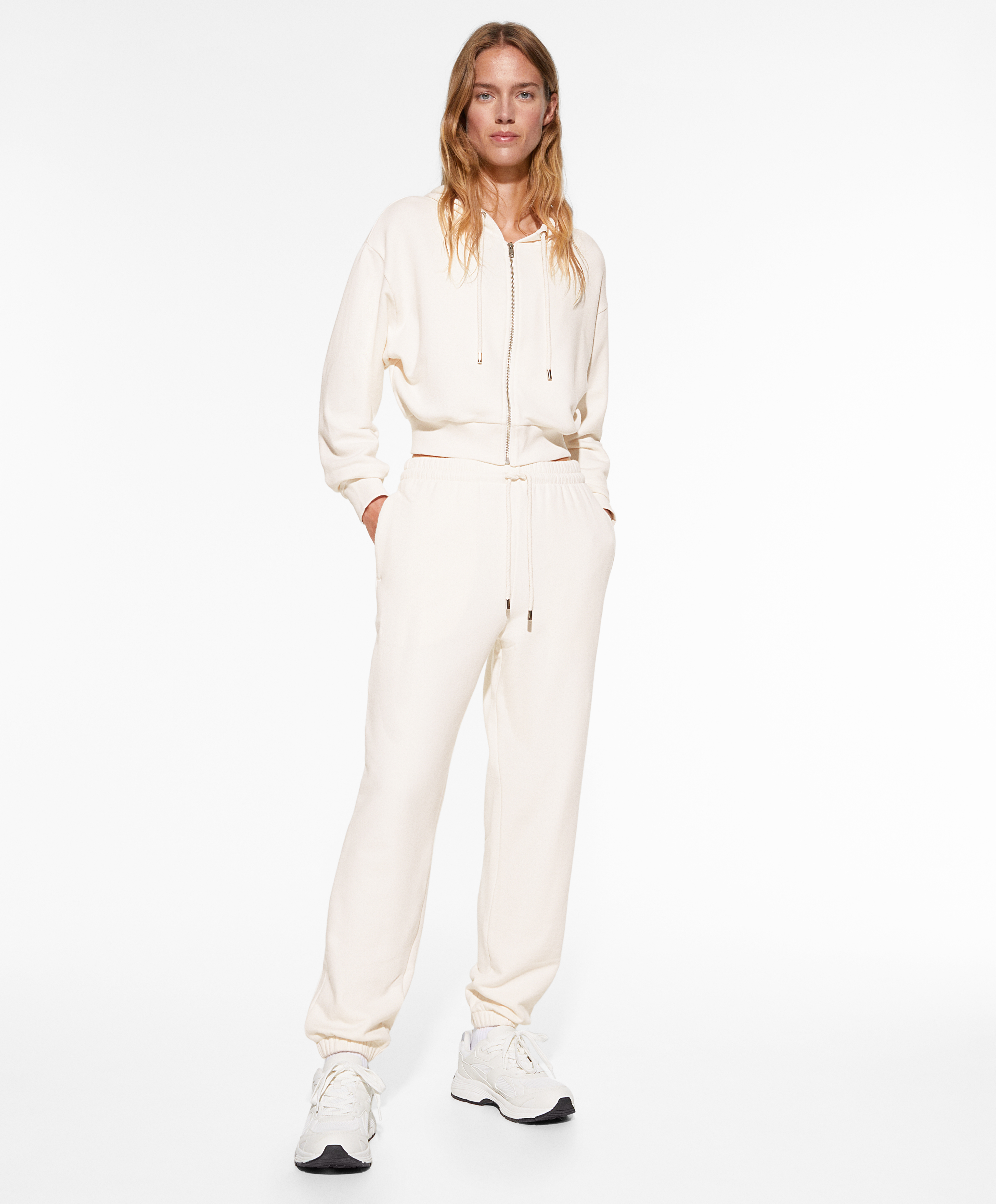 White tracksuit joggers