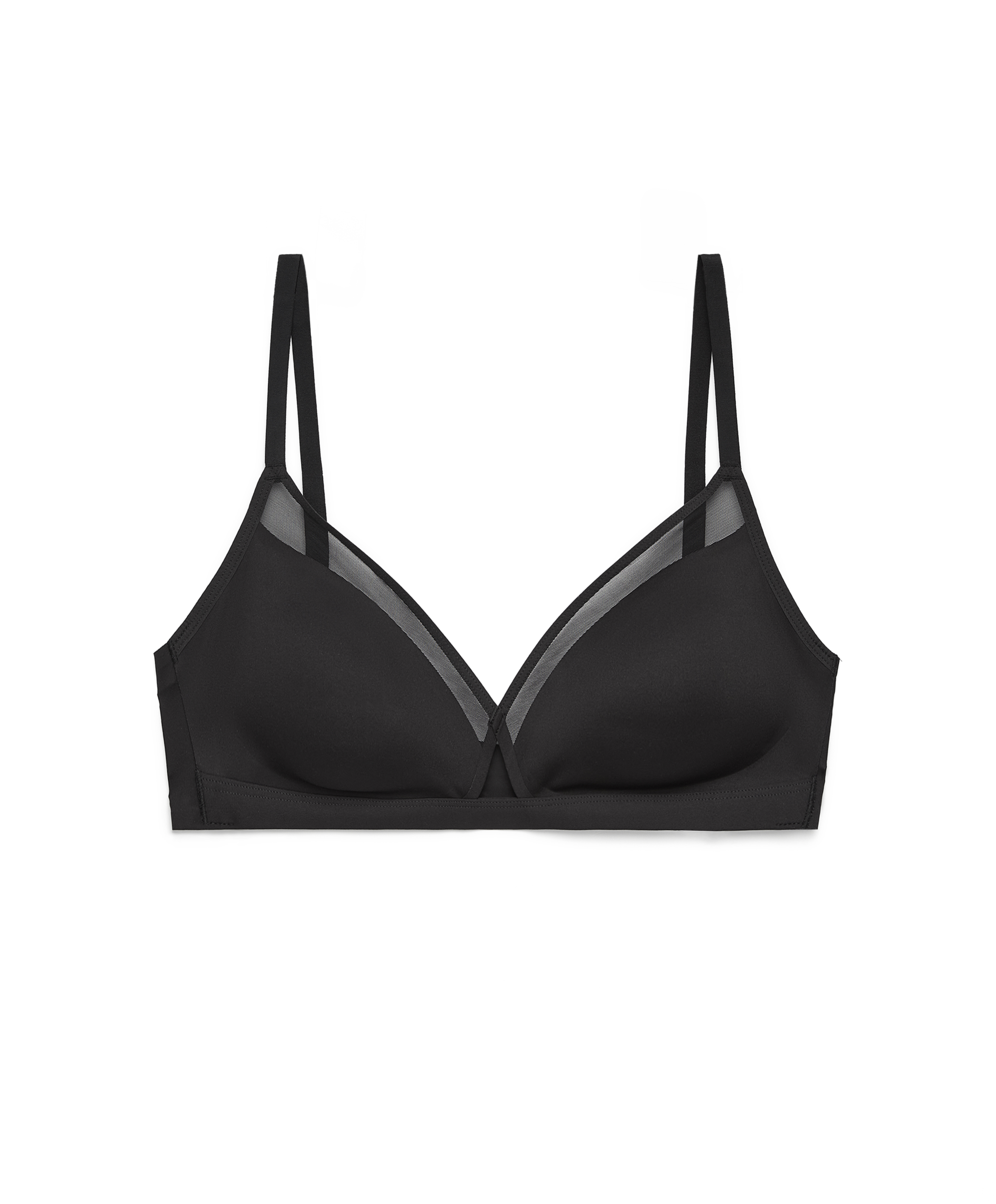 Invisible mesh cut-out triangle bra