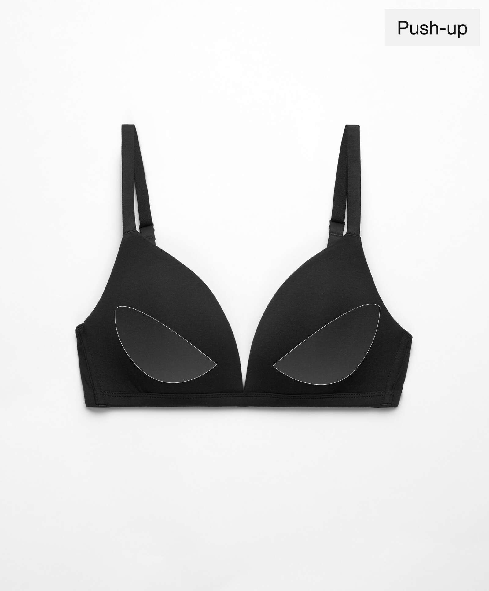 Oysho Cotton blend push-up triangle bra - 136653489-800