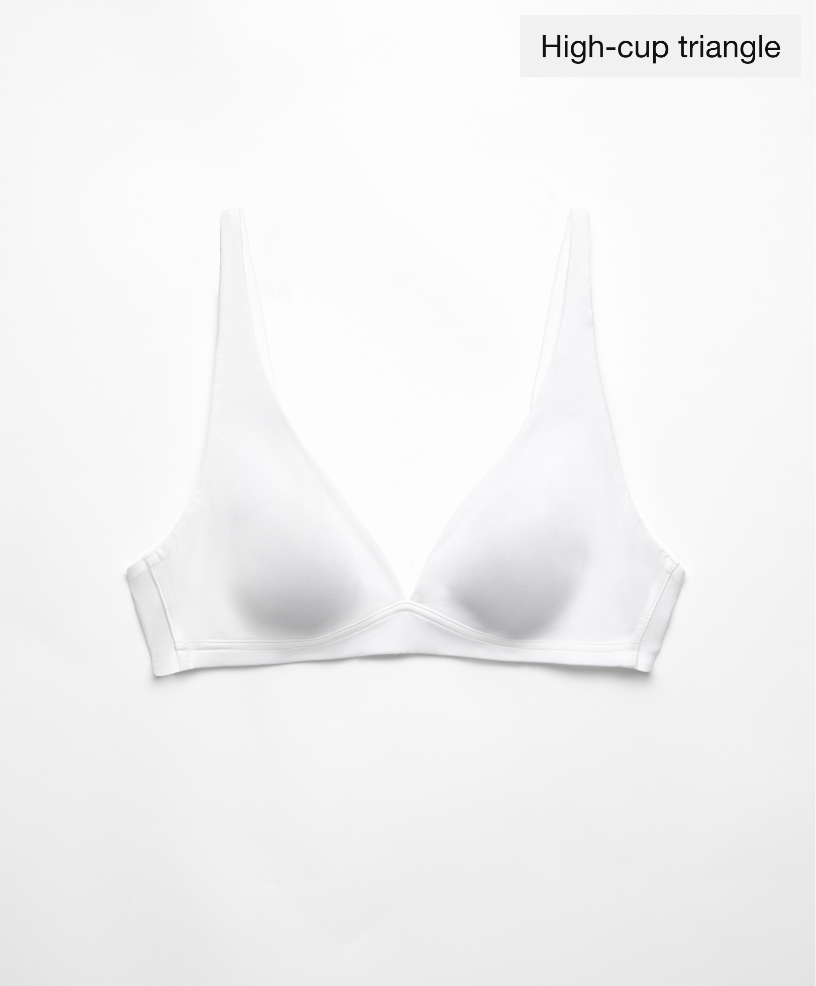 Cotton high-cup triangle bra