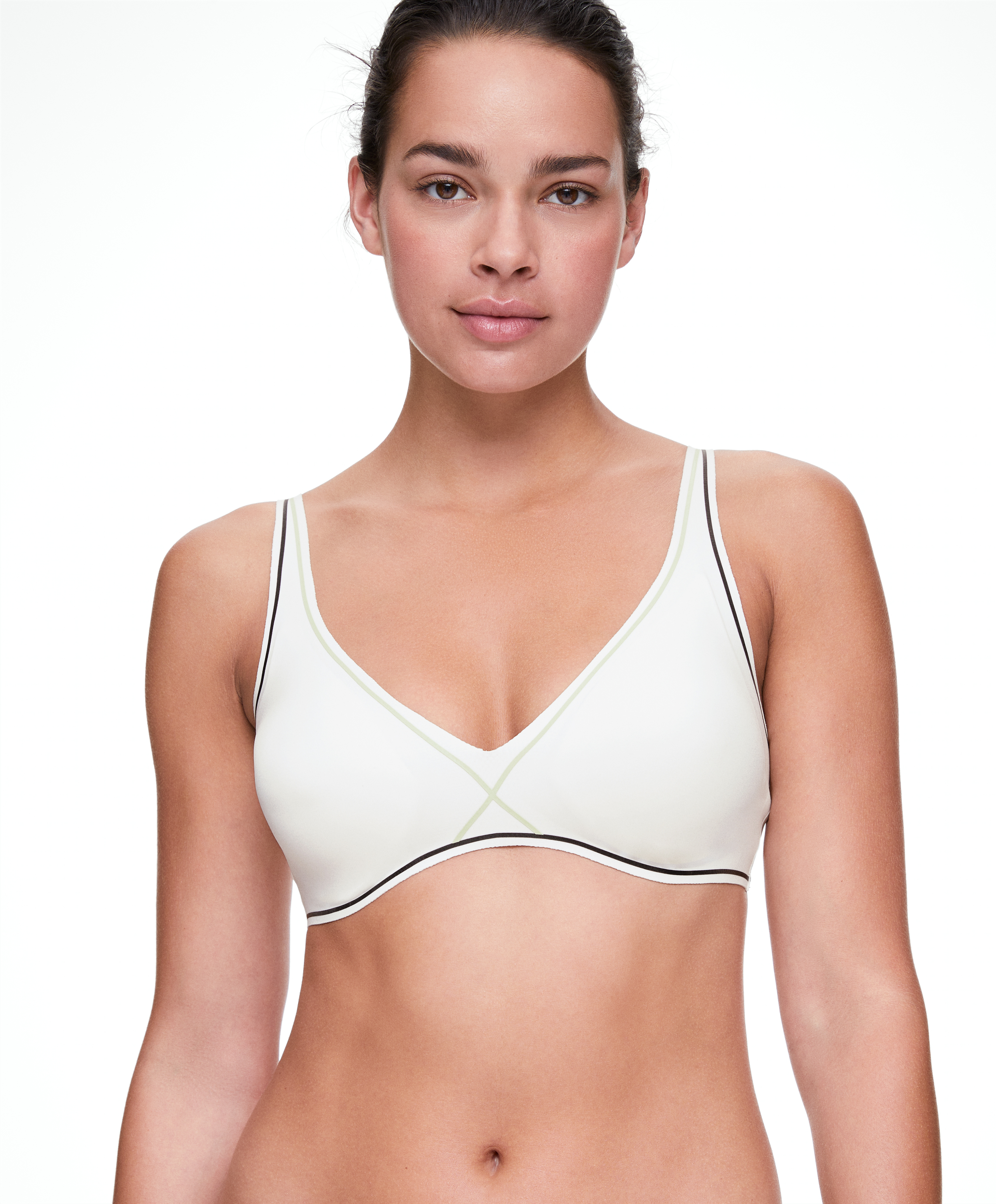Cotton Non-Padded no-wire Bra with detachable transparent straps
