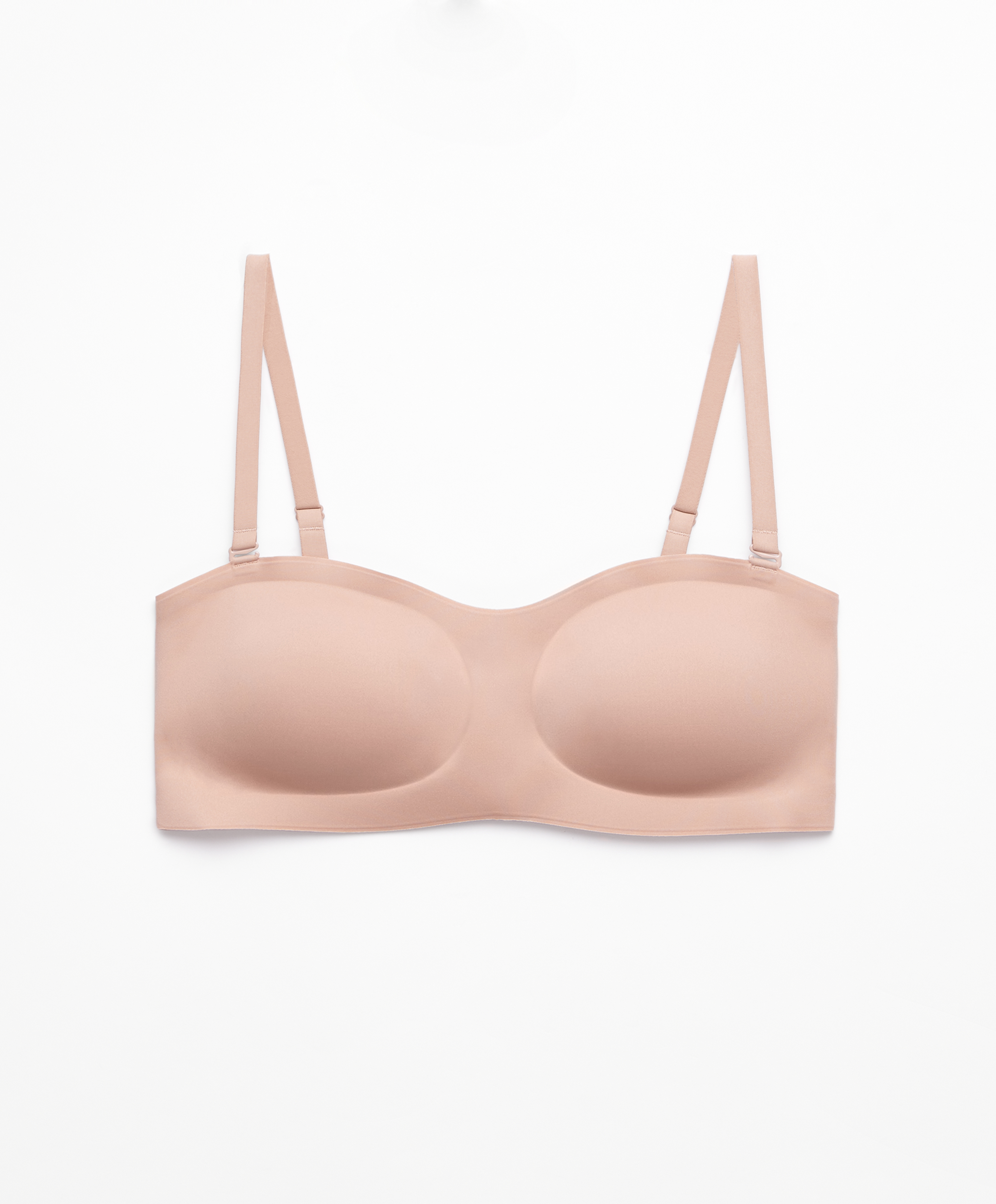 Invisible laser-cut bandeau bra with removable straps