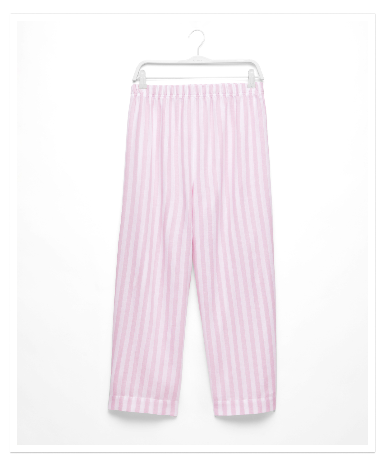 Striped 100% cotton trousers