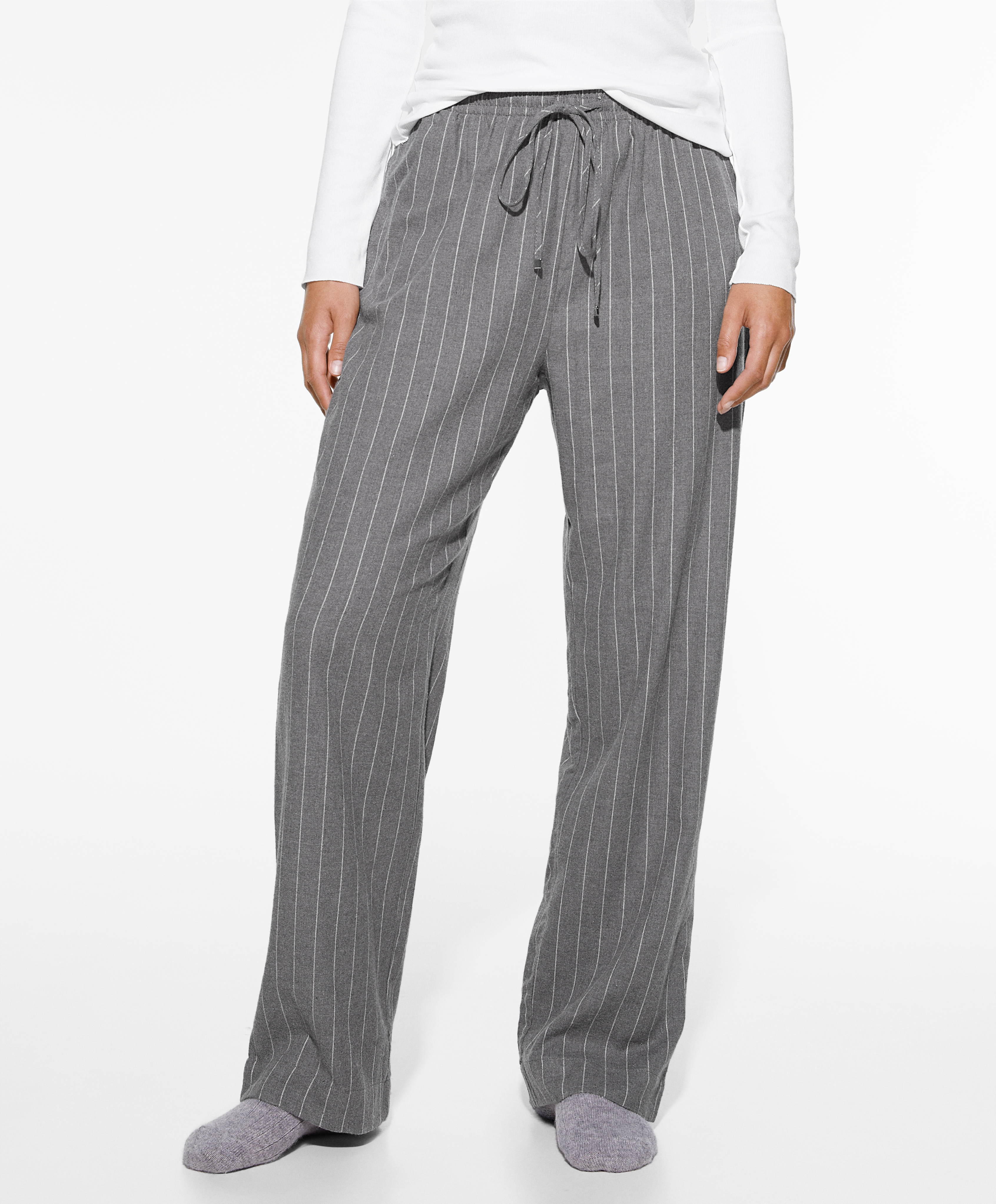 Pinstripe 100% cotton trousers