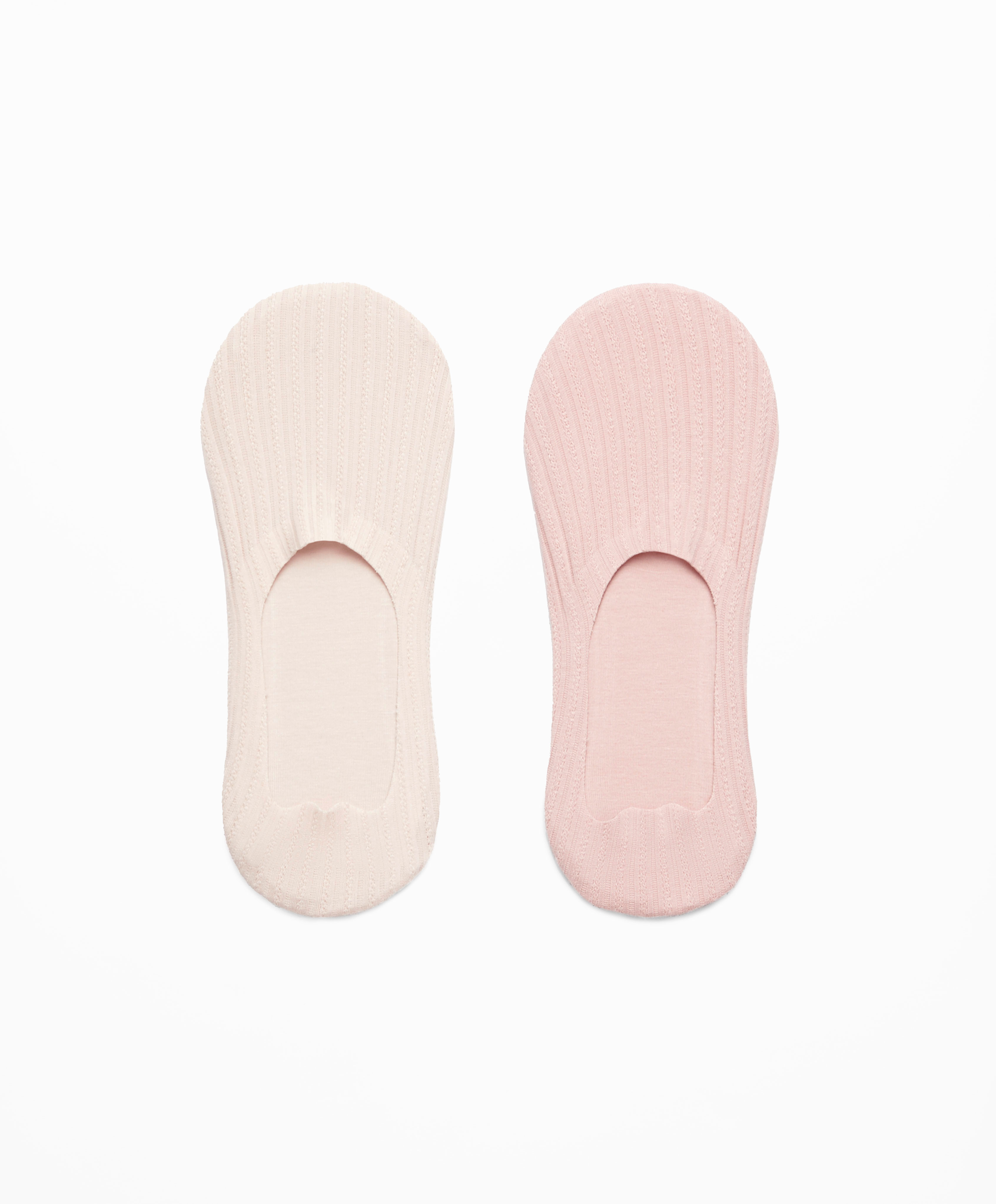 2 pairs of high-cut cotton blend invisible socks