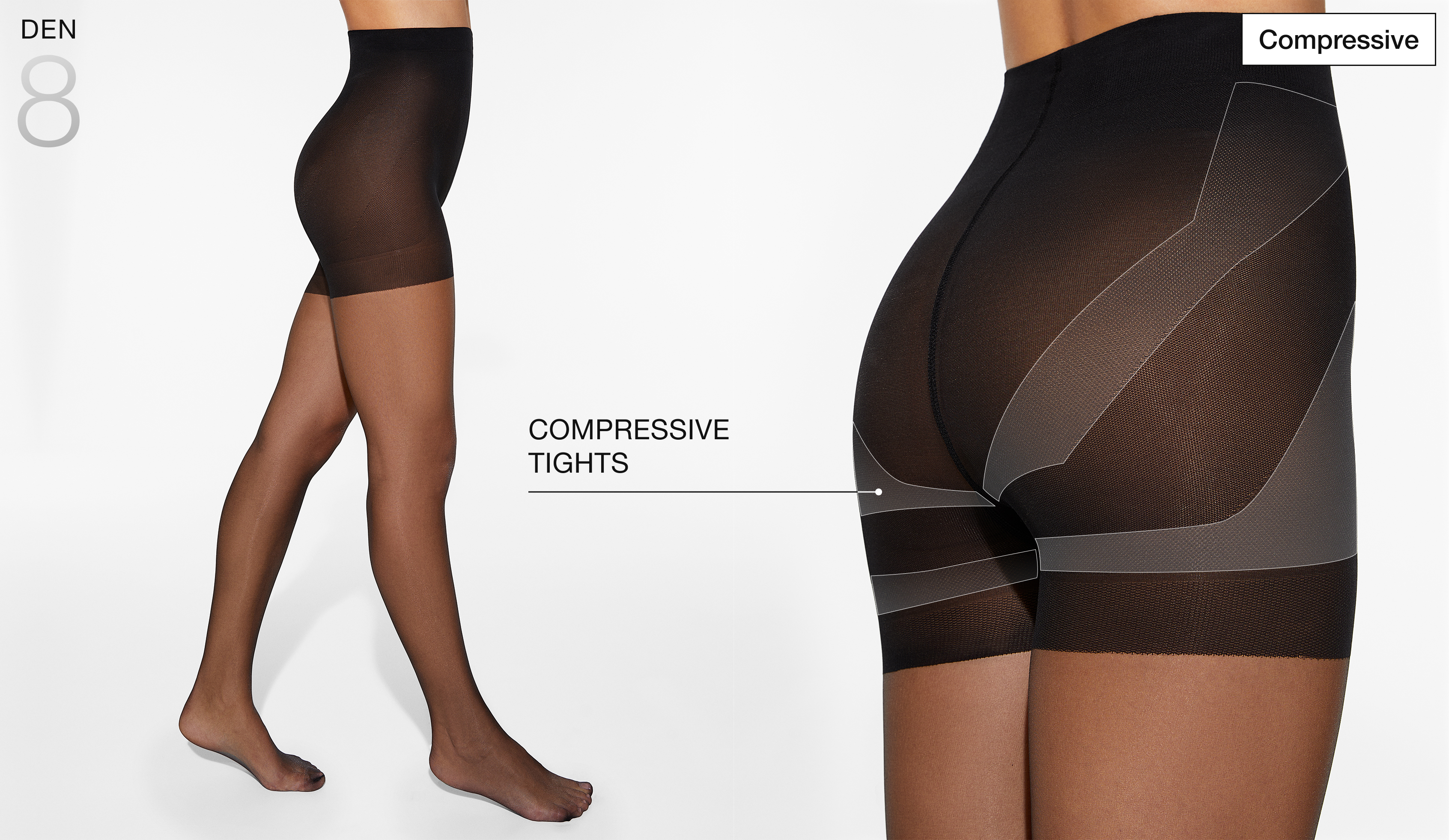 Compressive 80 denier opaque tights