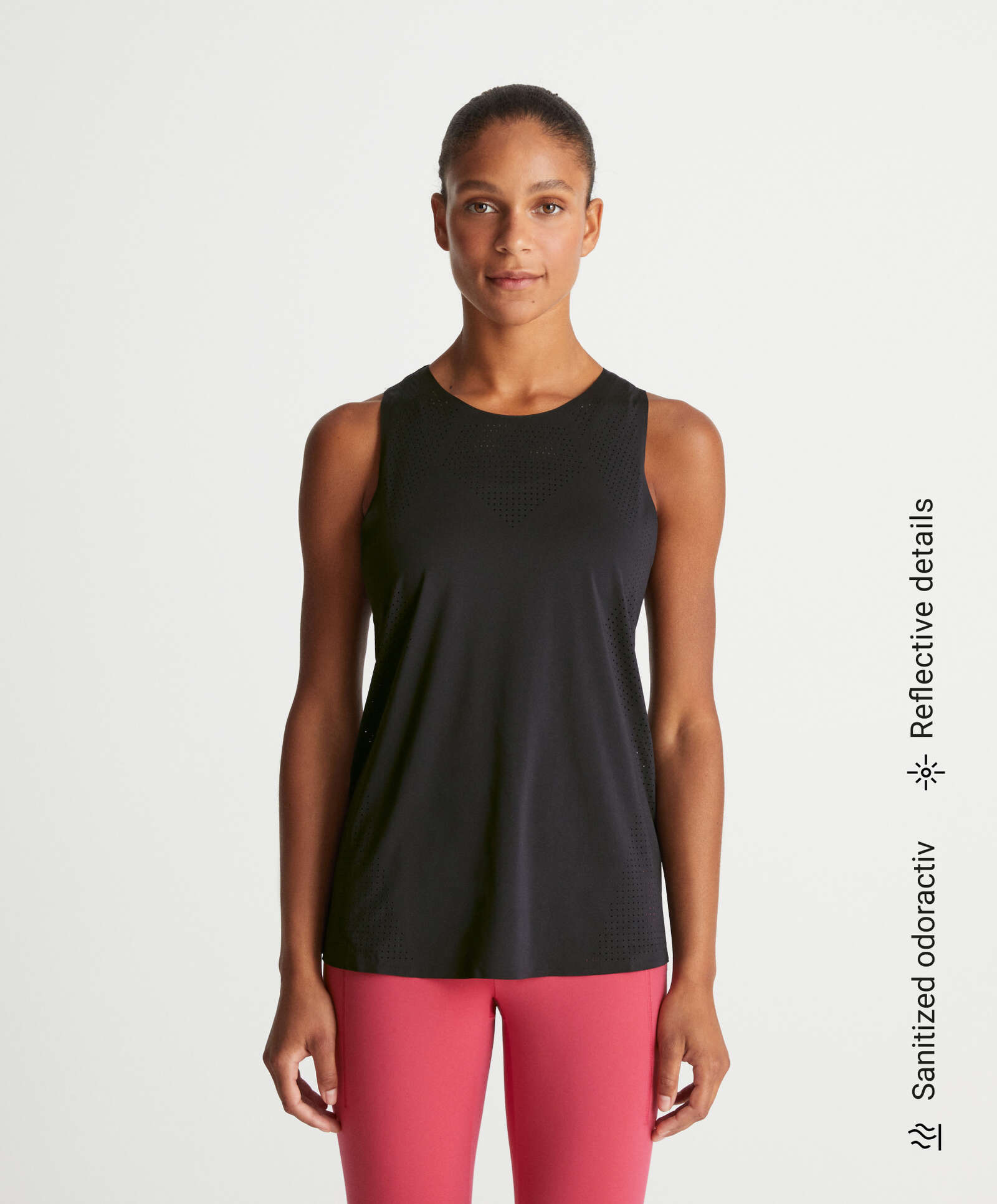 Microperforated technical sleeveless T-shirt