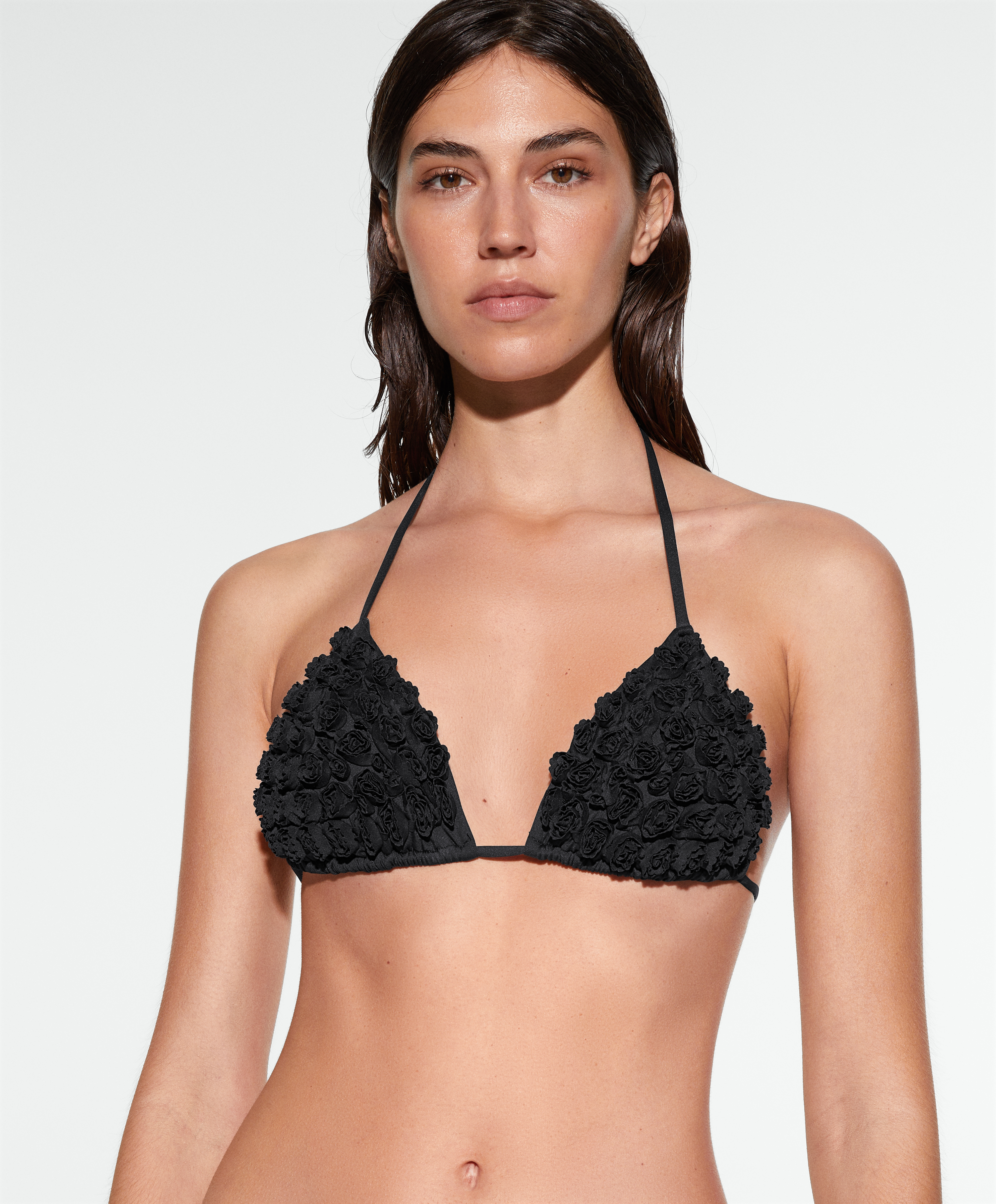 Floral appliqu triangle bikini top OYSHO Kosovo