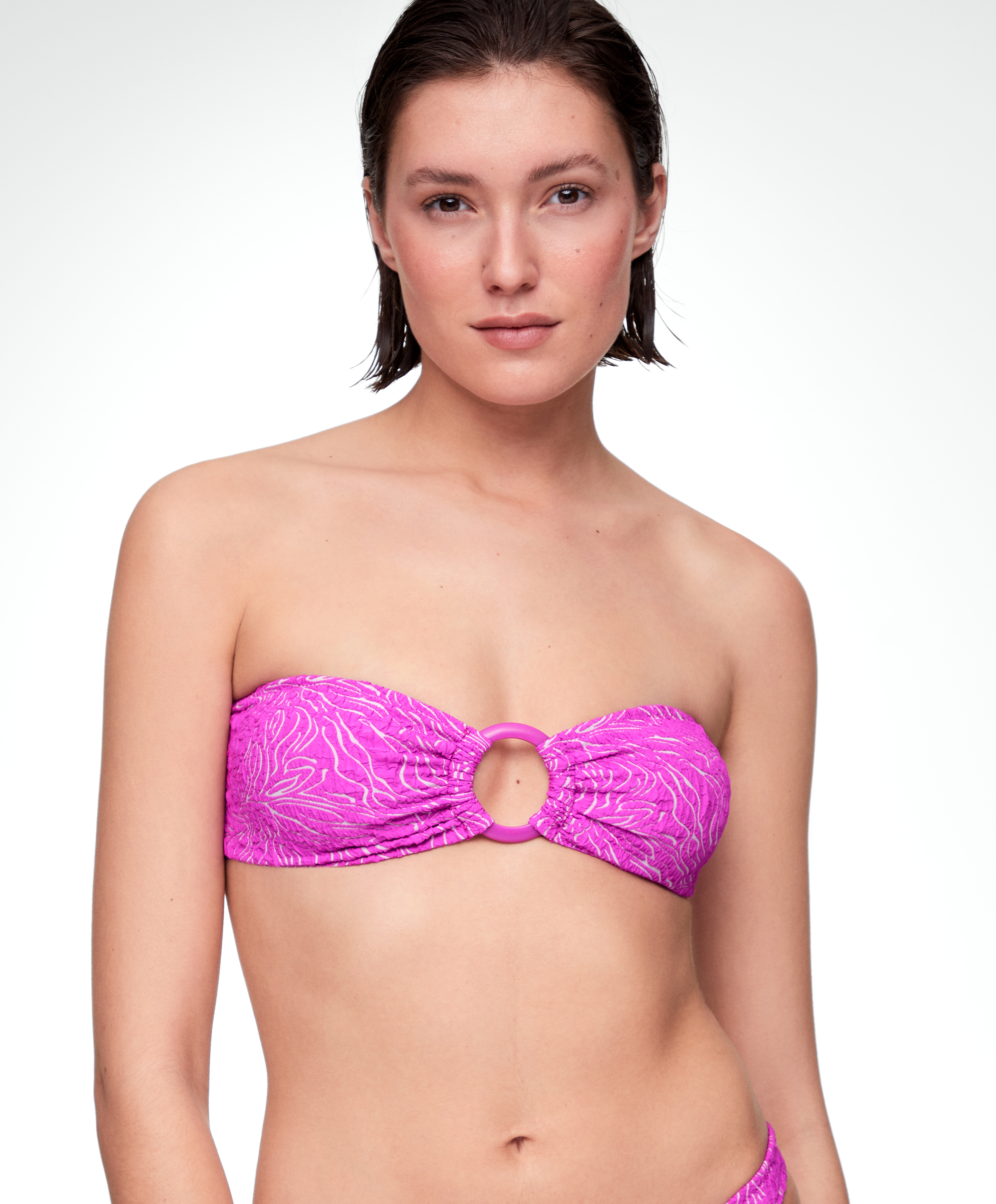 Pink bandeau store bikini top