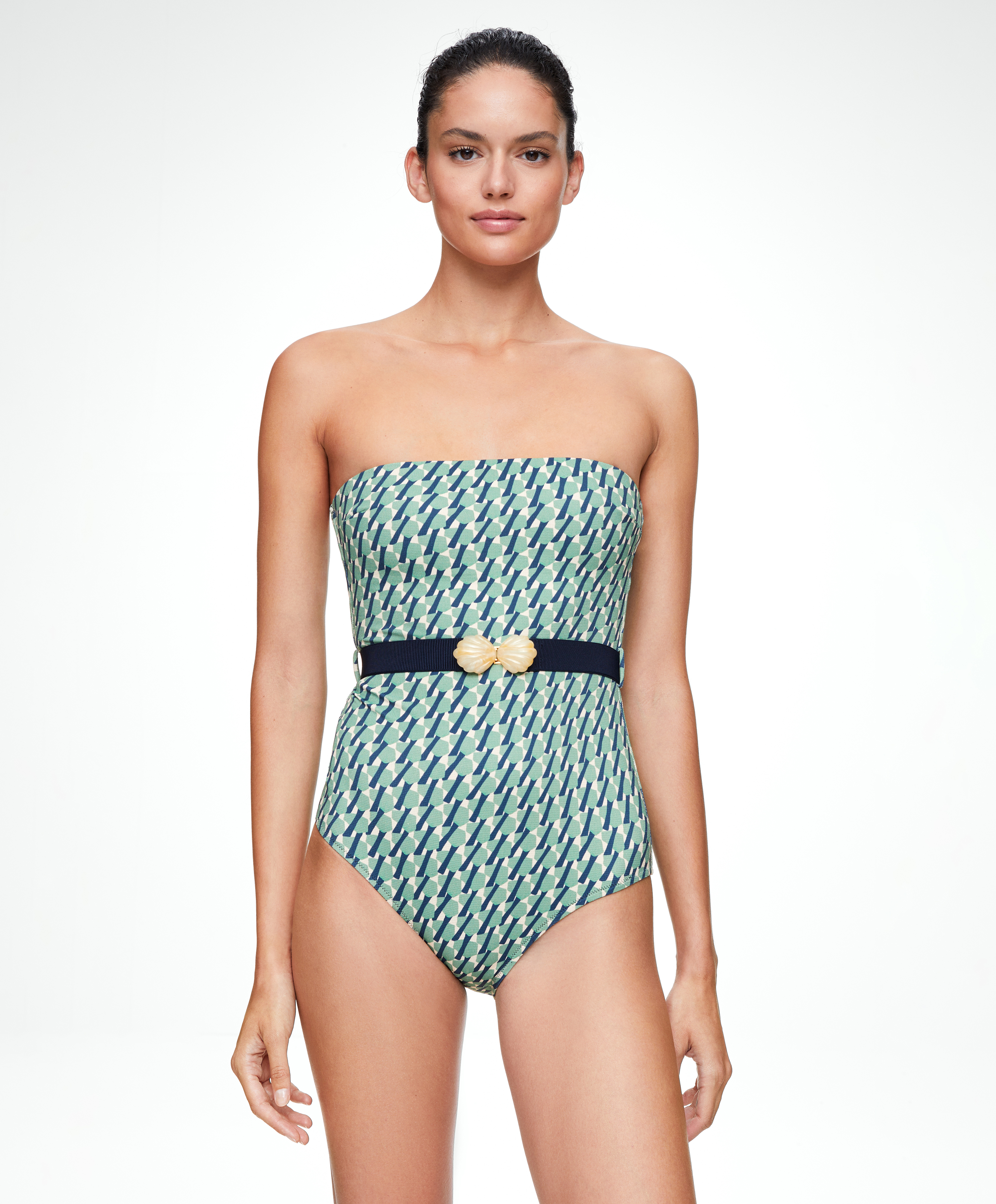 Bandeau swimsuit cheap with straps